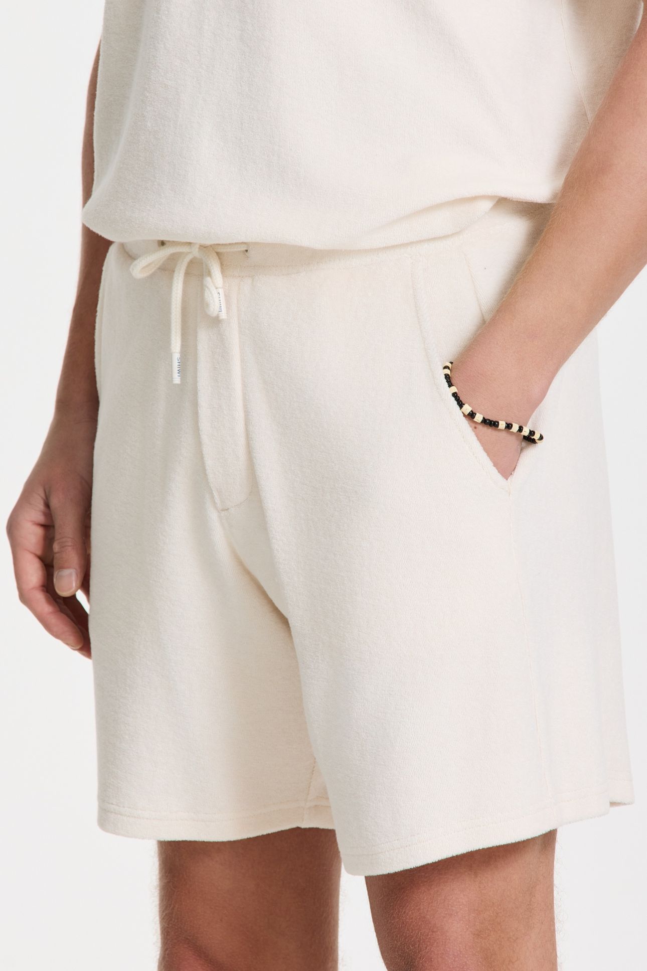 EVAN TOWELING SHORTS SOLID WHITE 5