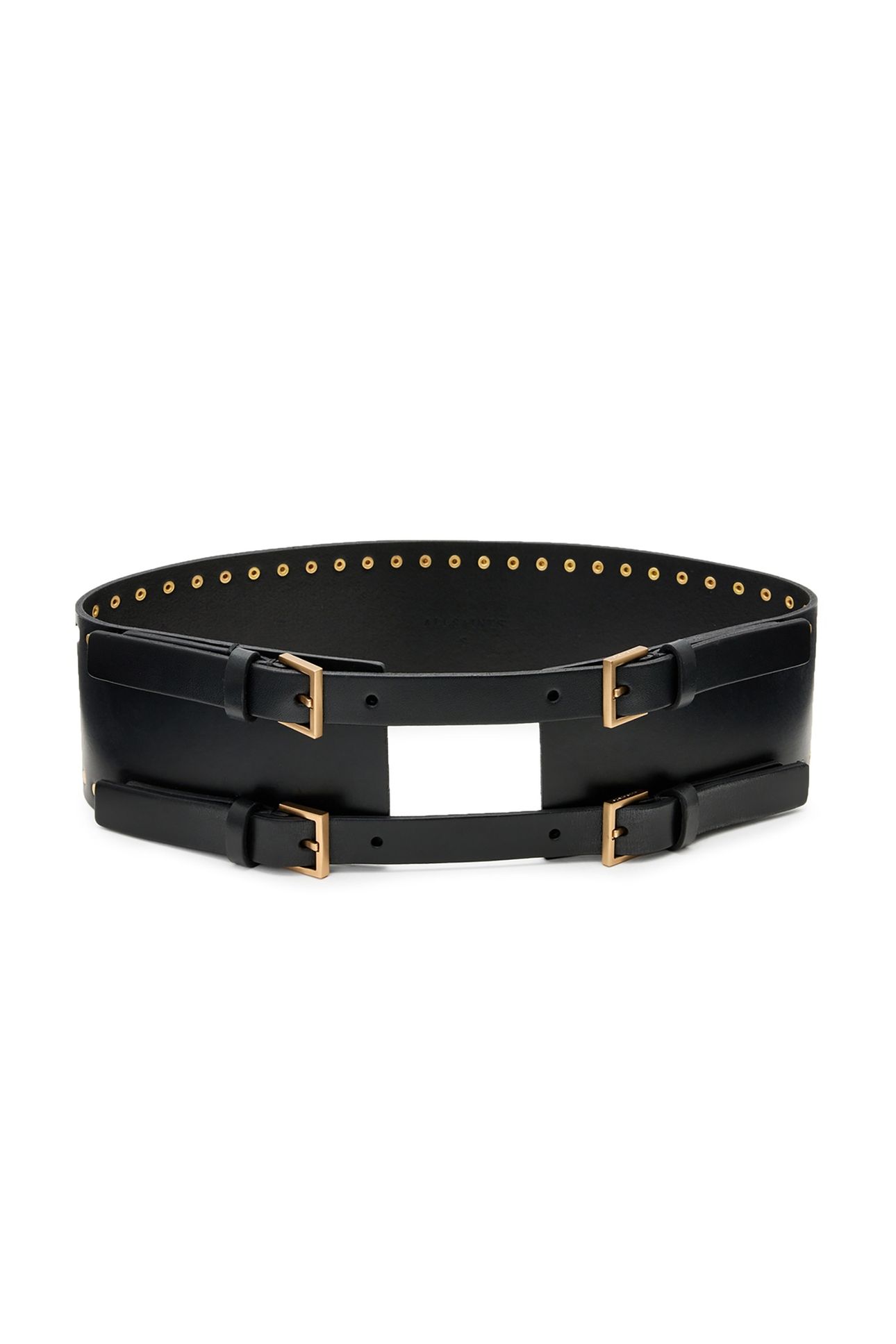 CORA WAIST BELT BLACK/WARM BRASS 4