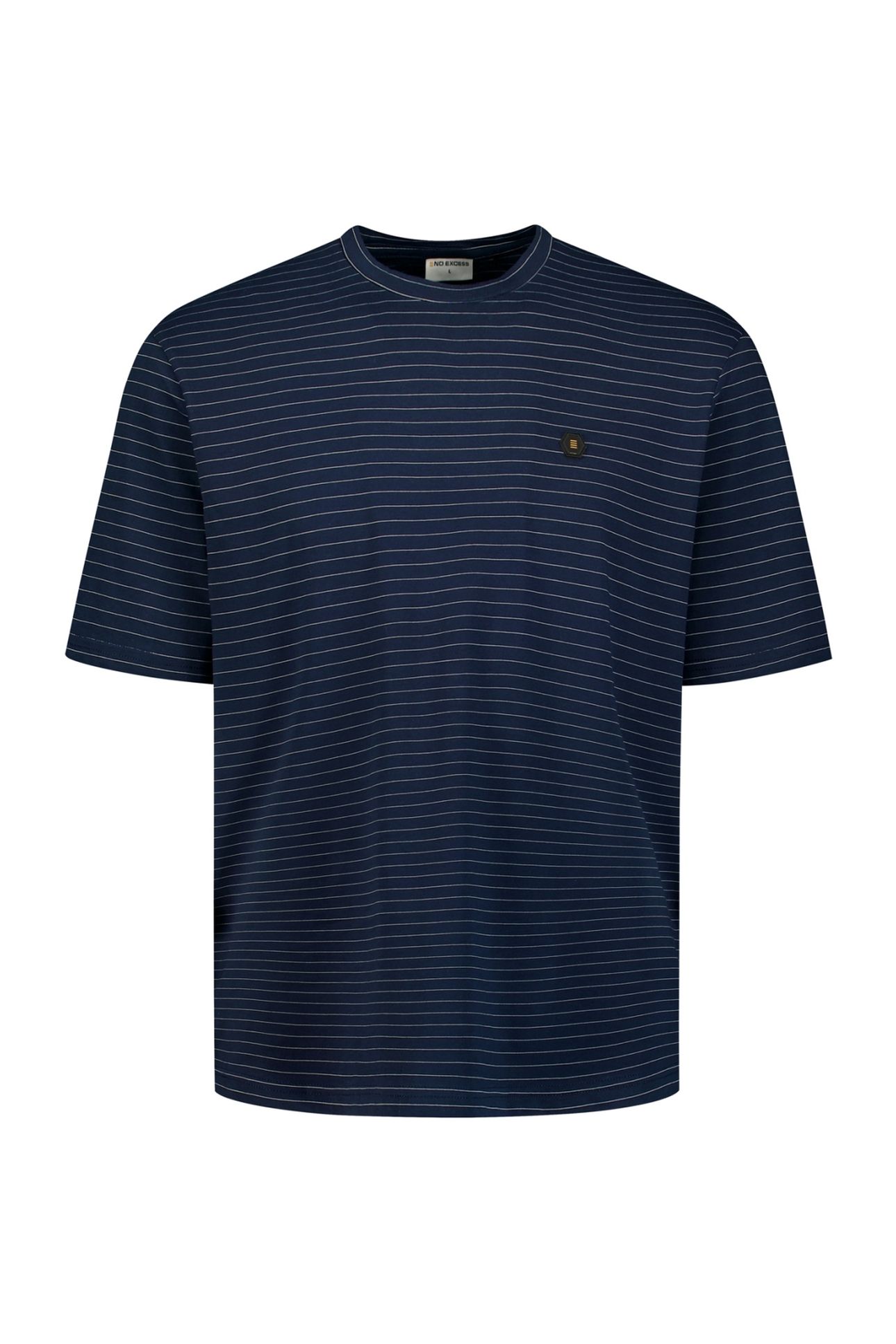 T-SHIRT CREWNECK PIN STRIPE GARMENT DYED NIGHT 1