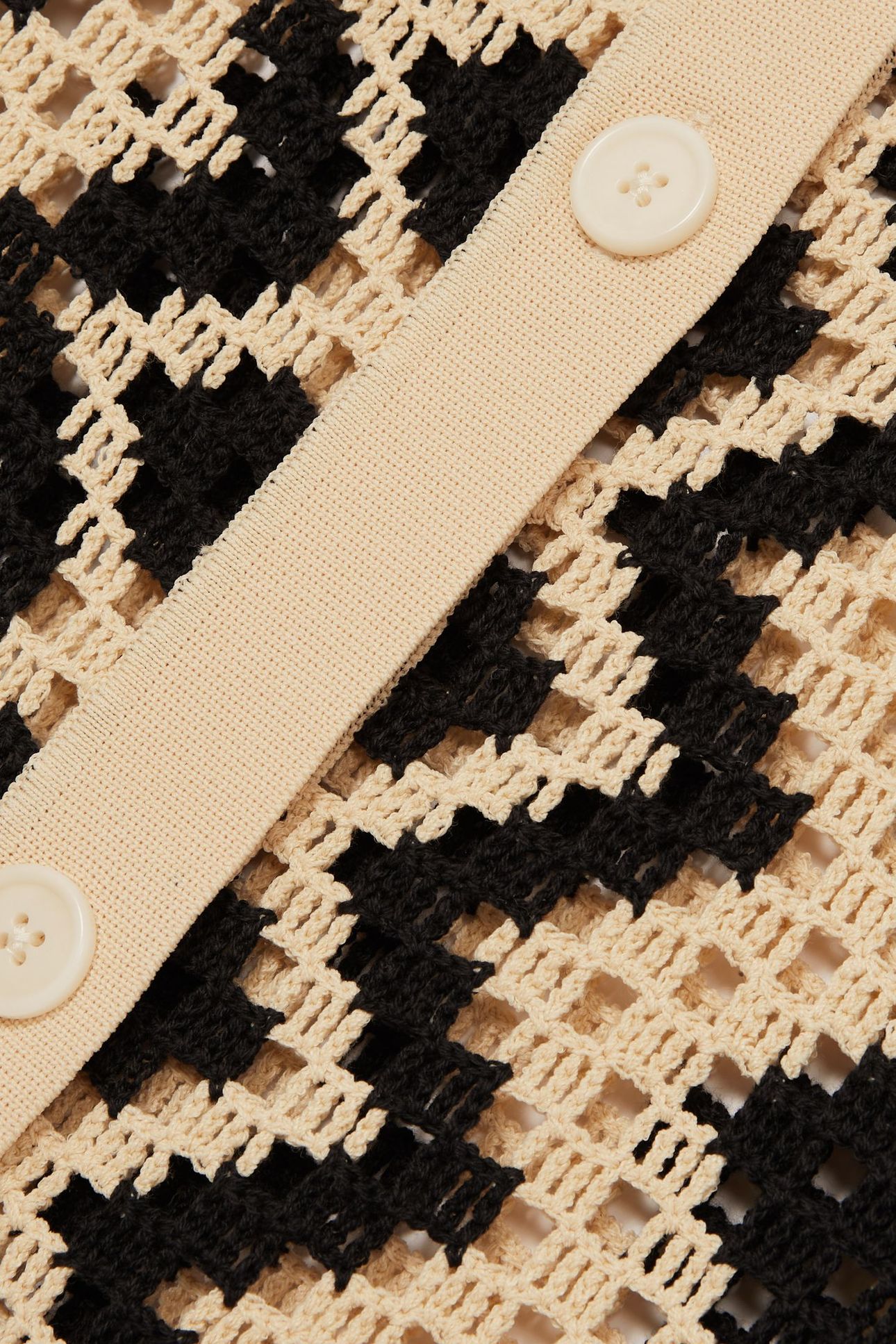 KNITTED CROCHET DRESS BLACK/CREAM 5