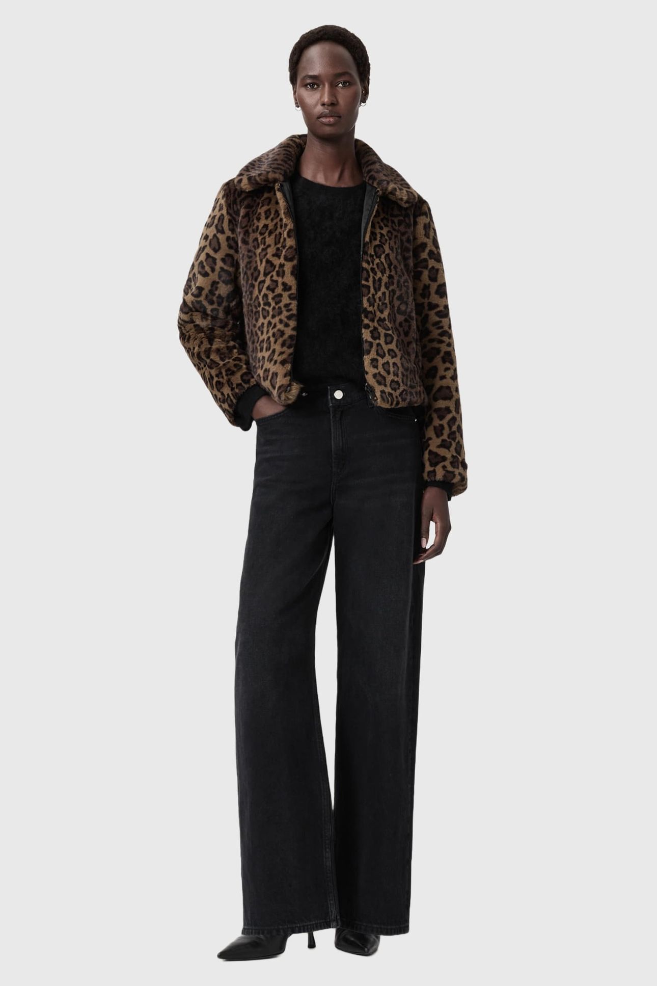 SAYE FAUX FUR JACKET LEOPARD BROWN 4