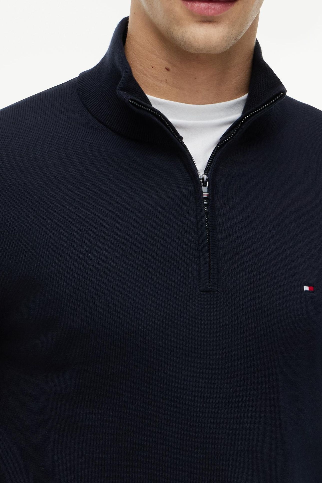 ESSENTIAL COTTON HALF ZIP NAVY BLUE 7