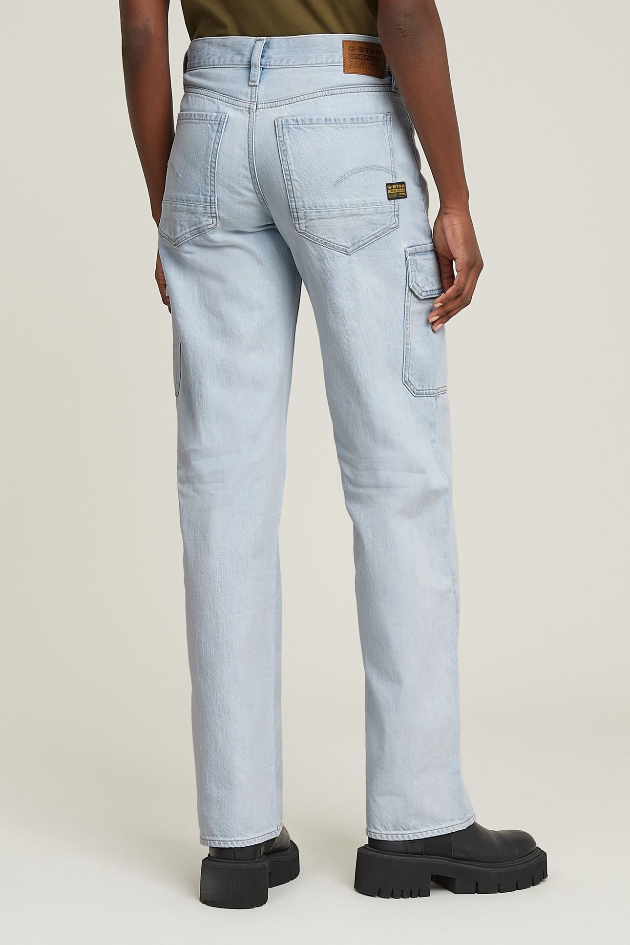 JUDEE CARGO DENIM JEANS LIGHT/PASTEL BLUE 3
