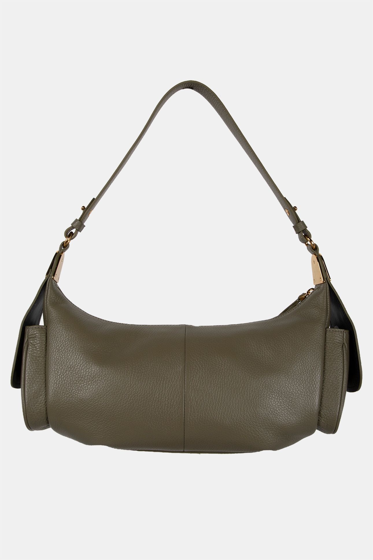 LEATHER SHOULDER BACK WITH POCKETS IN GREEN 4