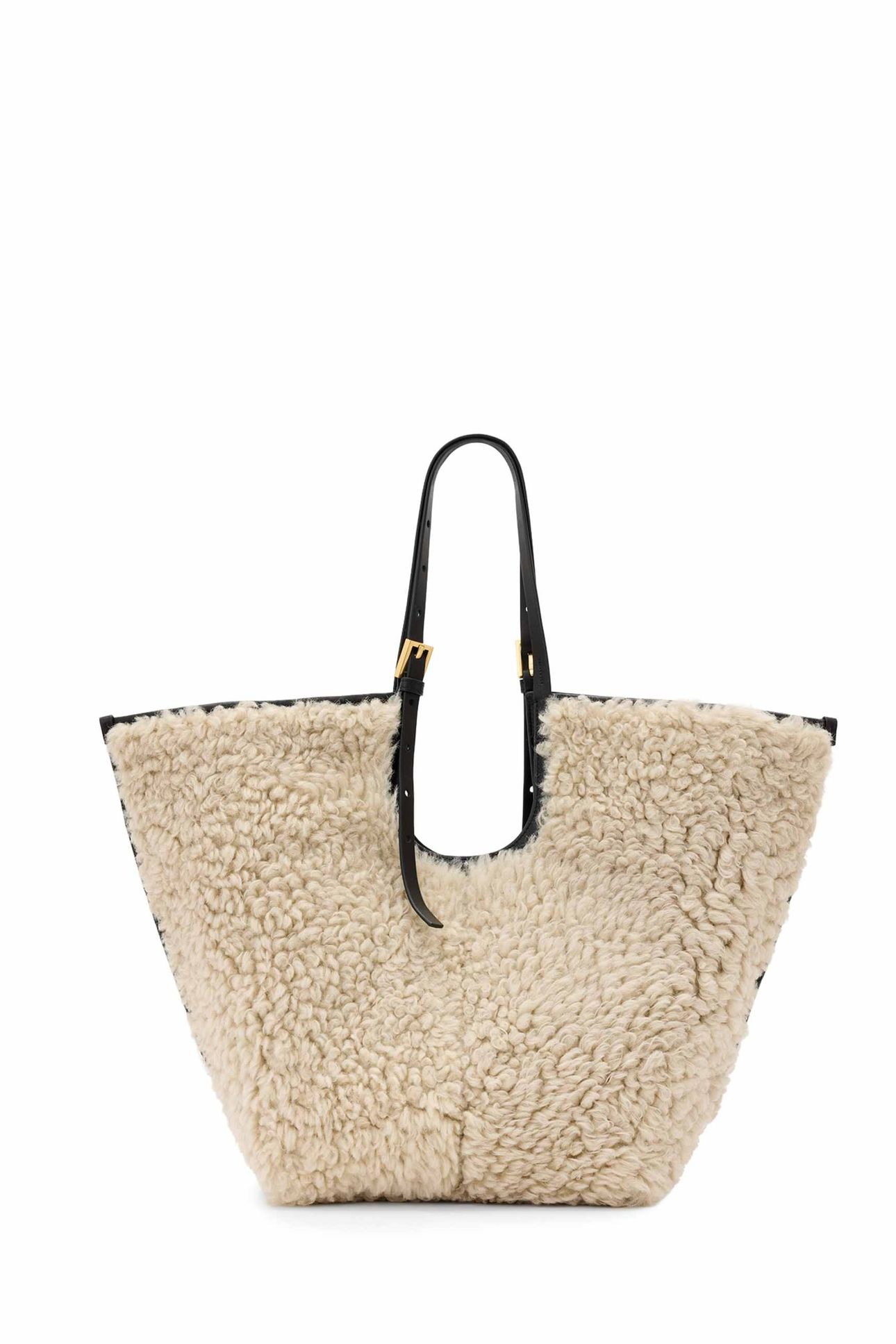 ARA SHEARLING TOTE NATURAL/BLACK 3