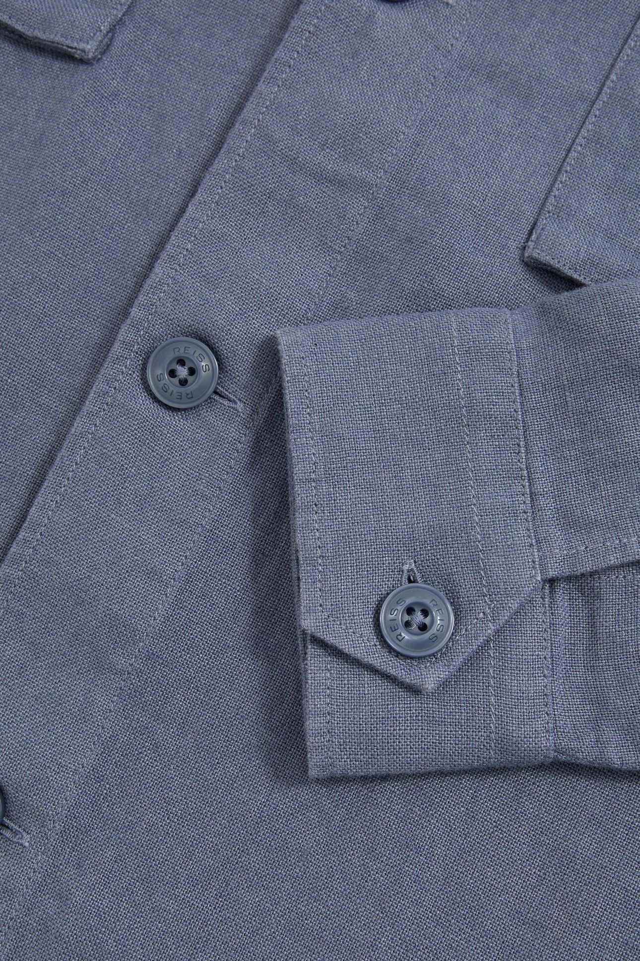 LS LINEN TWIN POCKET OVERSHIRT AIRFORCE BLUE 5