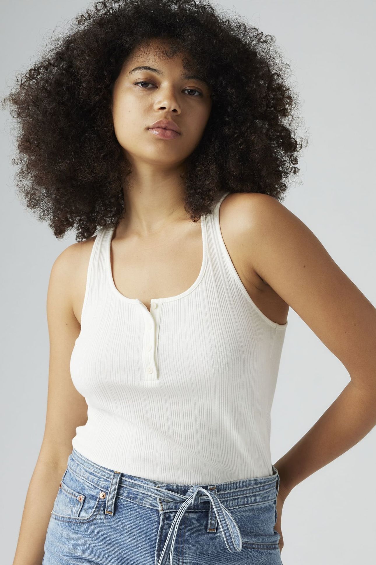 VACATIONER RIBBED TANK TOP WHITE 1