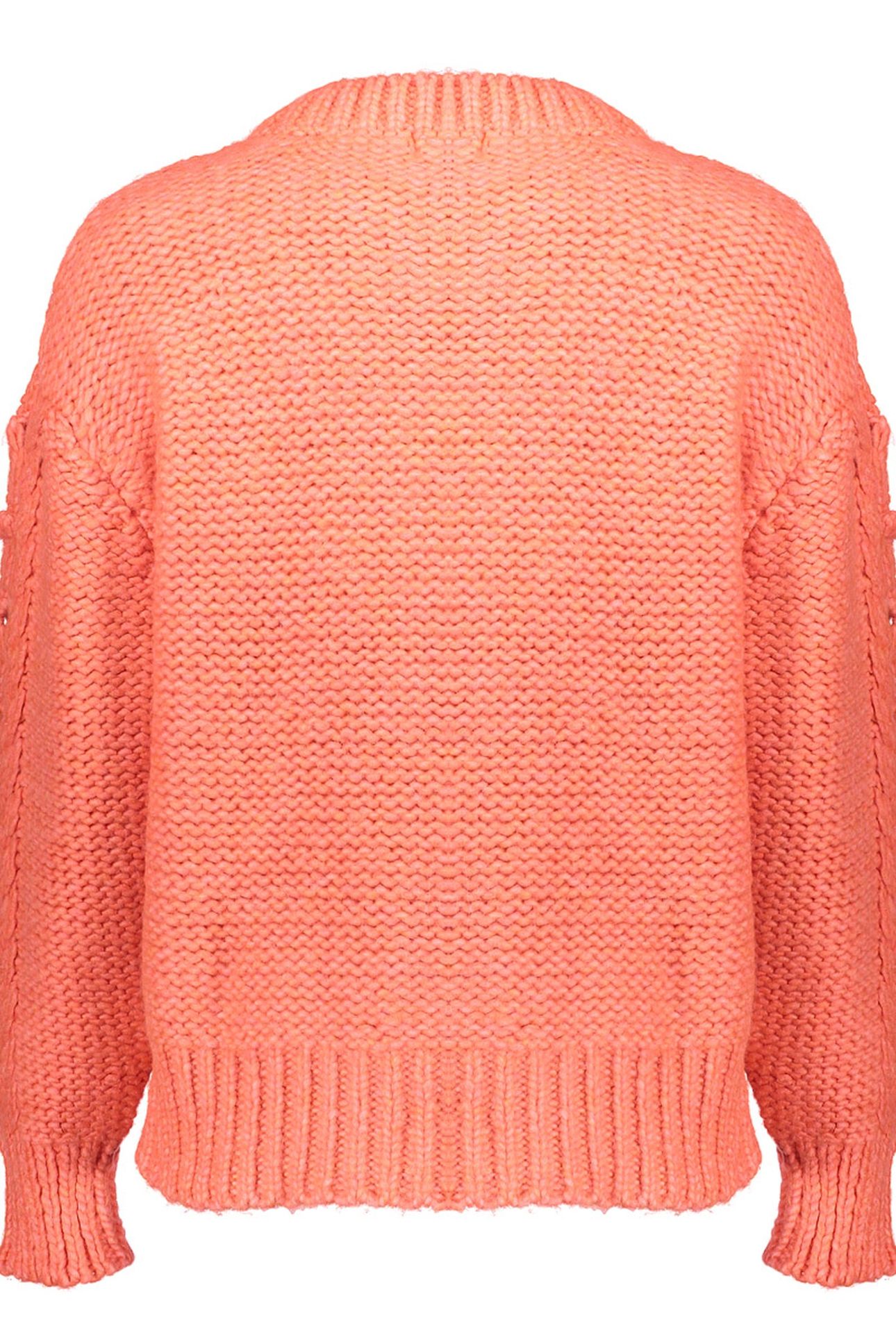 PULLOVER CHUNKY CABLE KNIT CORAL 2