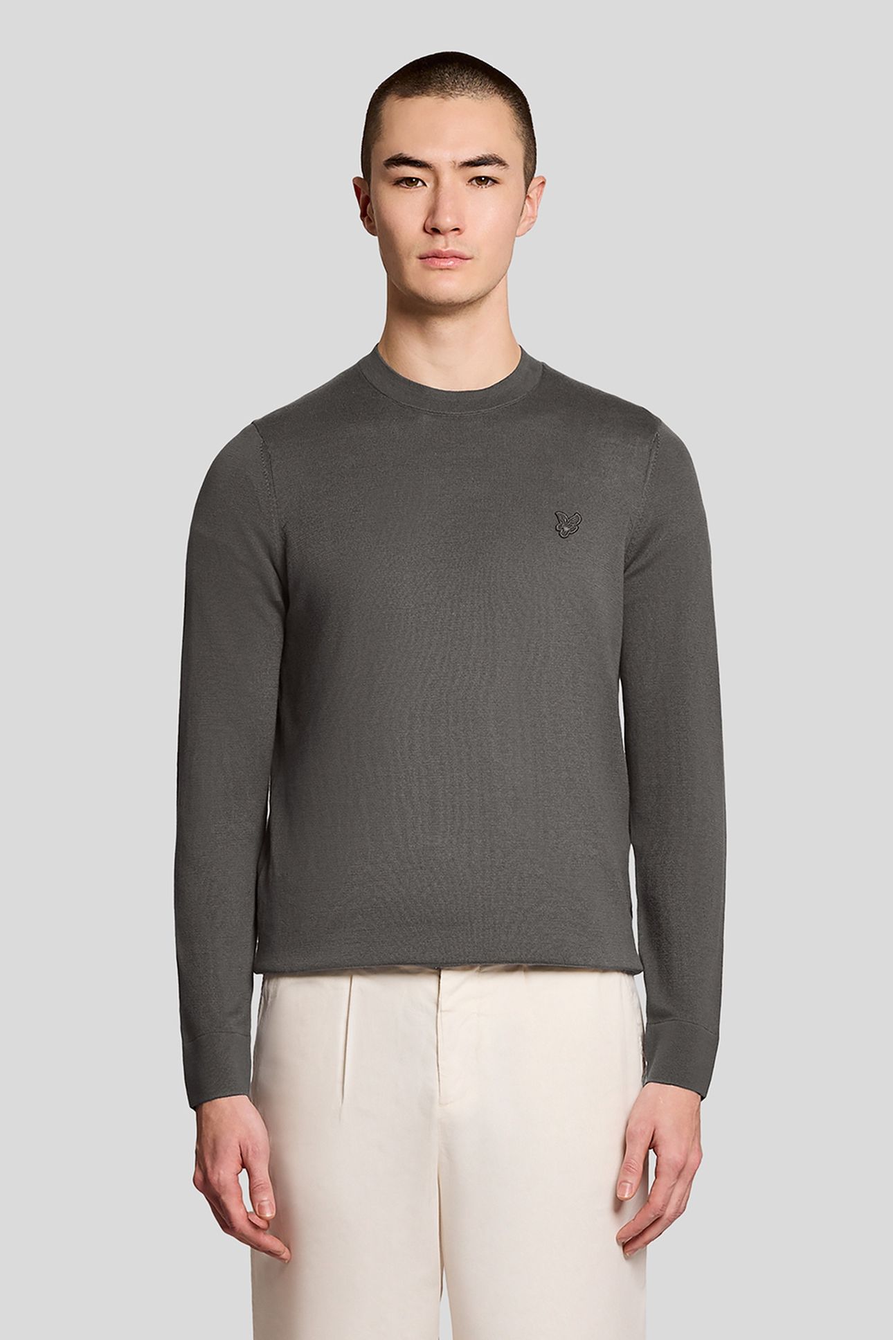 TONAL SUPERFINE CREW NECK JUMPER IRON GATE 2