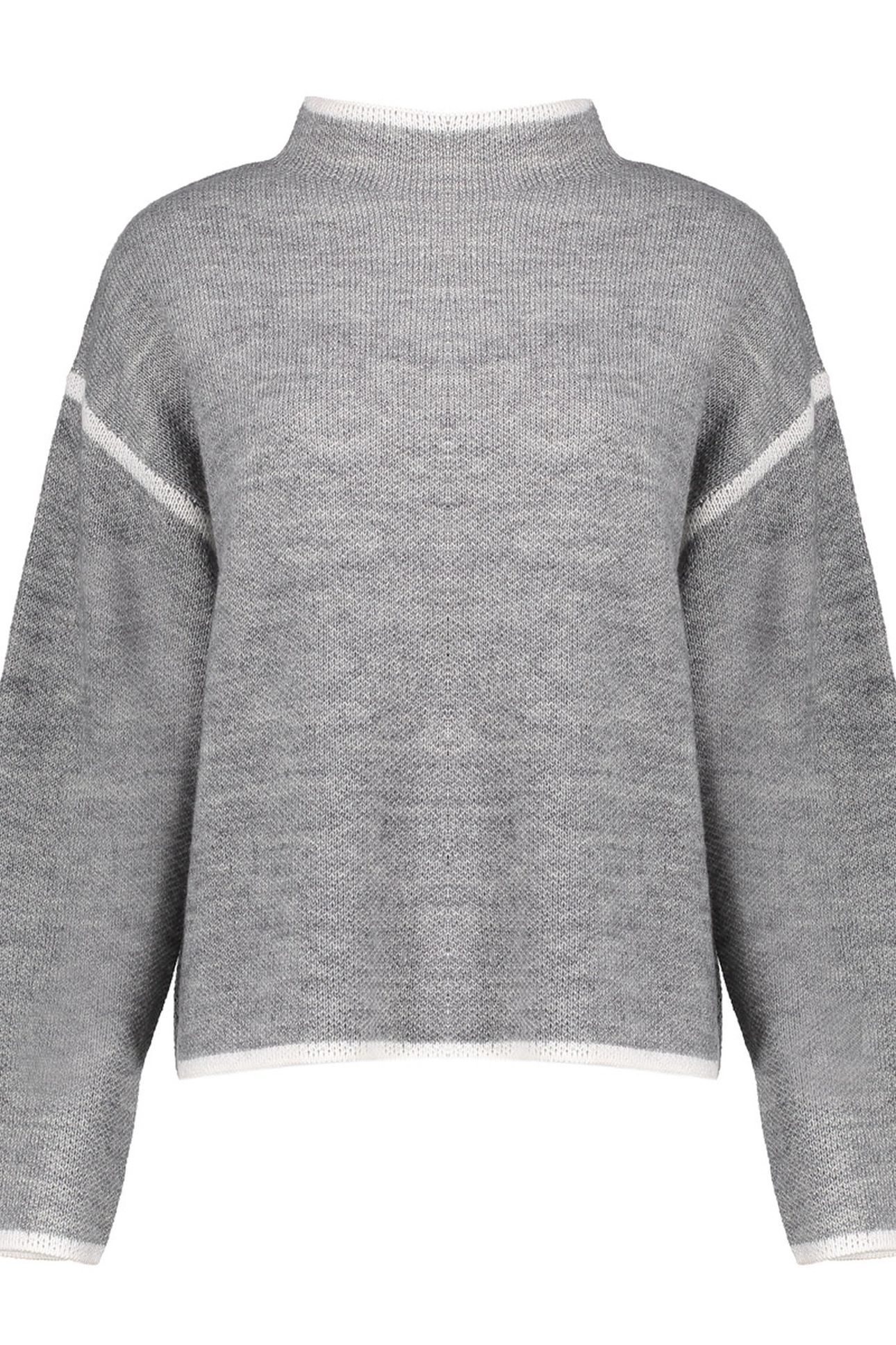 PULL TURTLE CONTRAST STRIPE GREY MELANGE/OFFWHITE 1