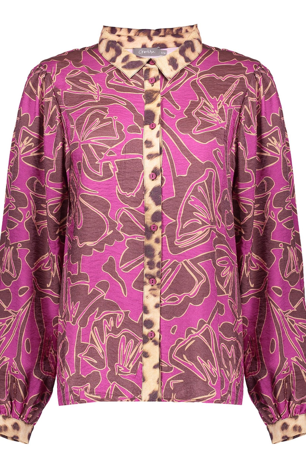 BLOUSE MOCCA/FUCHSIA 1