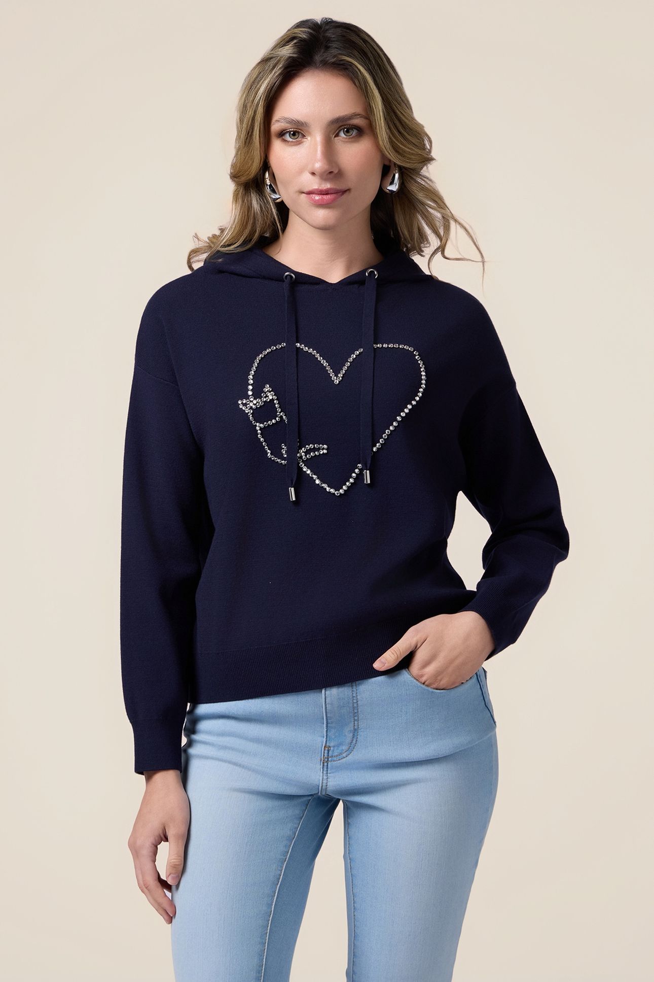 KNITTED SWEATSHIRT WITH JEWEL EMBROIDERY BLUE 2