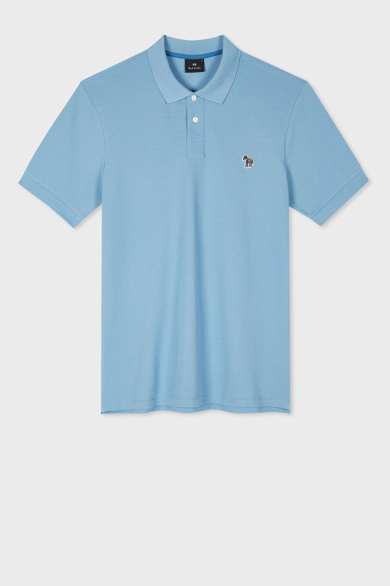 REG FIT SS POLO SHIRT ZEBRA LIGHT BLUE 1