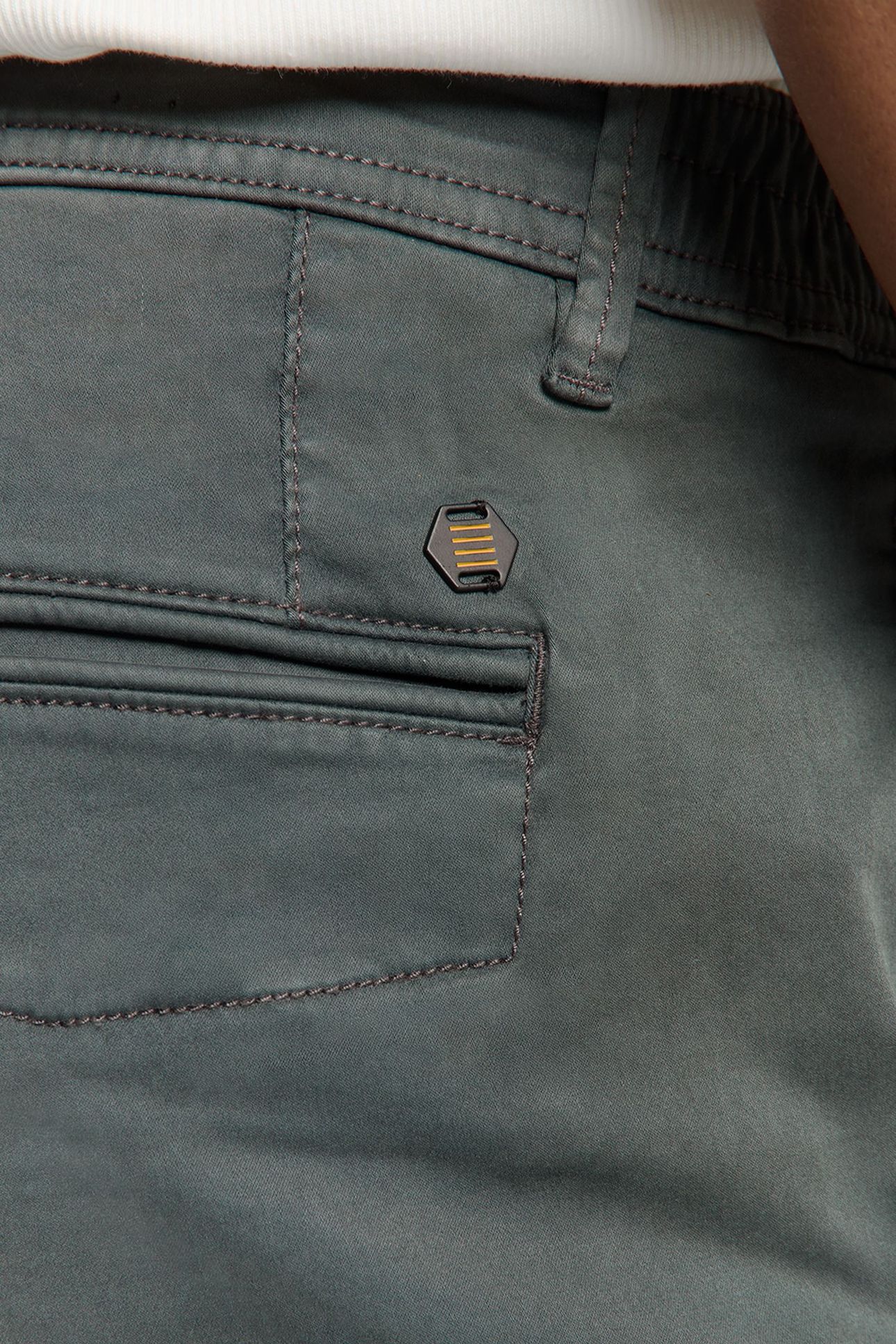 SHORT CHINO GARMENT DYED TWILL STRETCH DARK STEEL 7