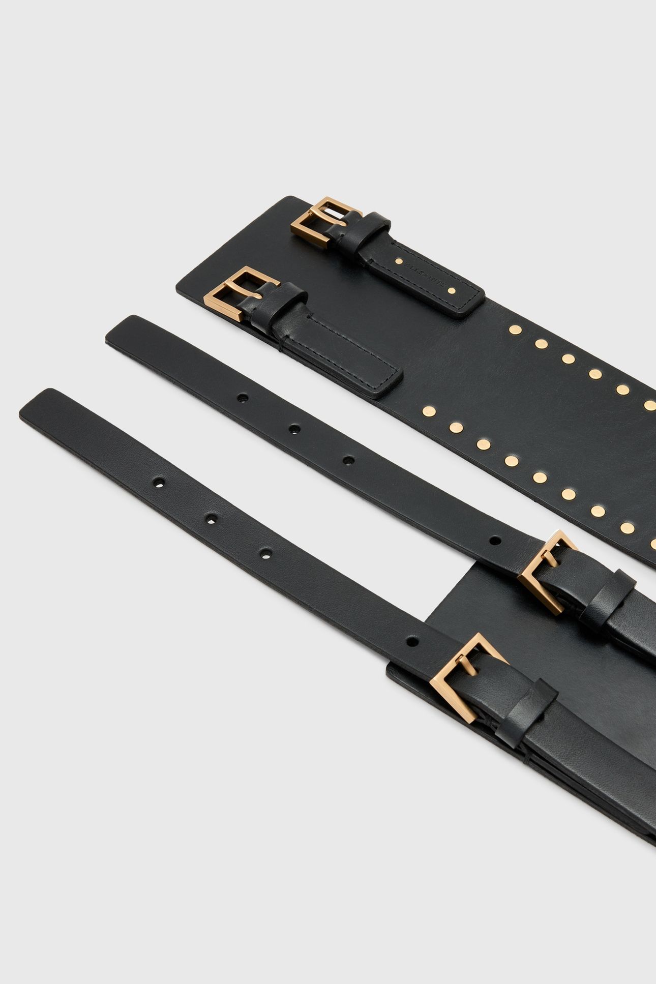 CORA WAIST BELT BLACK/WARM BRASS 6