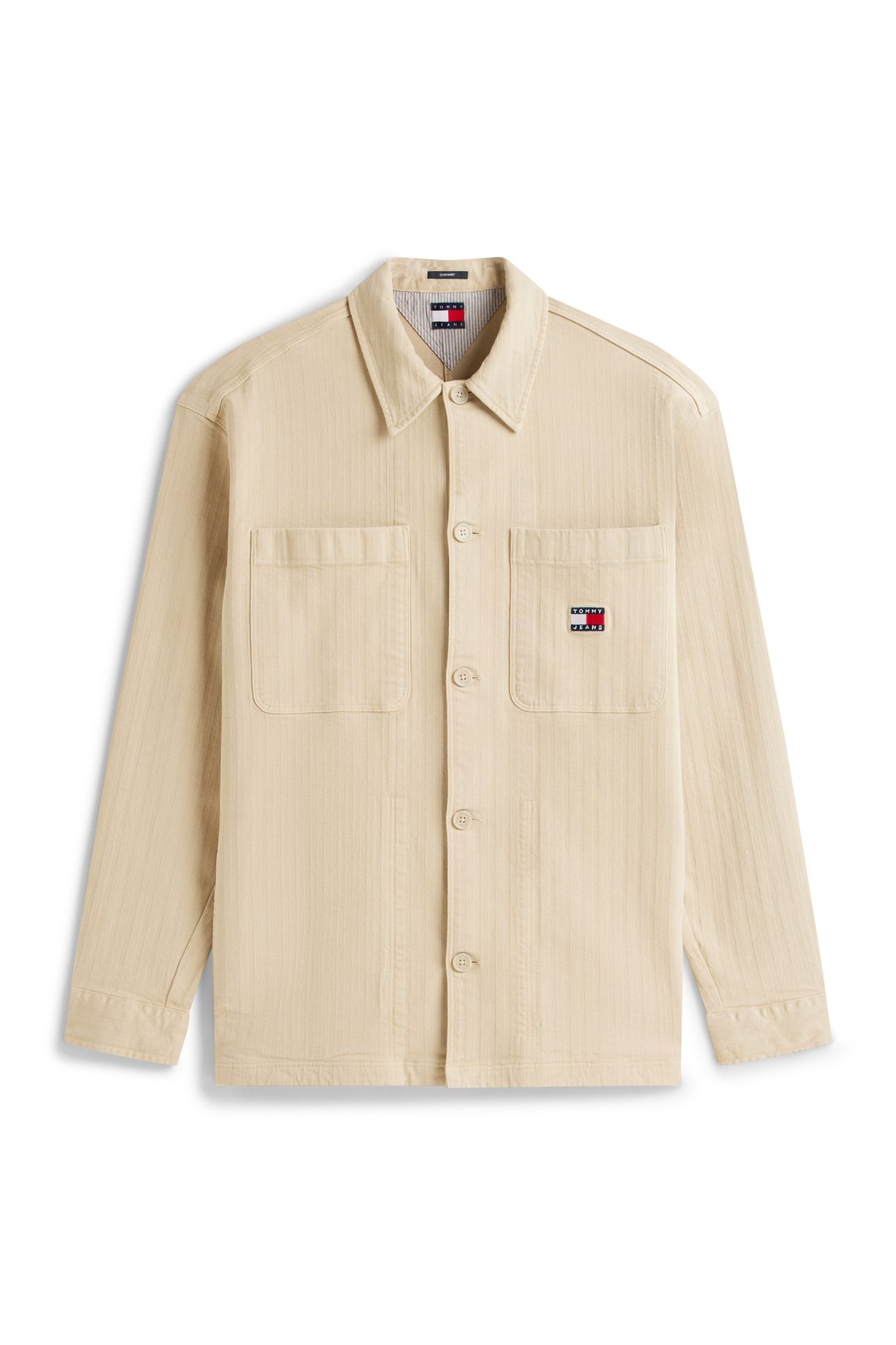OVERSIZED FIT HERRINGBONE TWILL OVERSHIRT GULF SAND 5