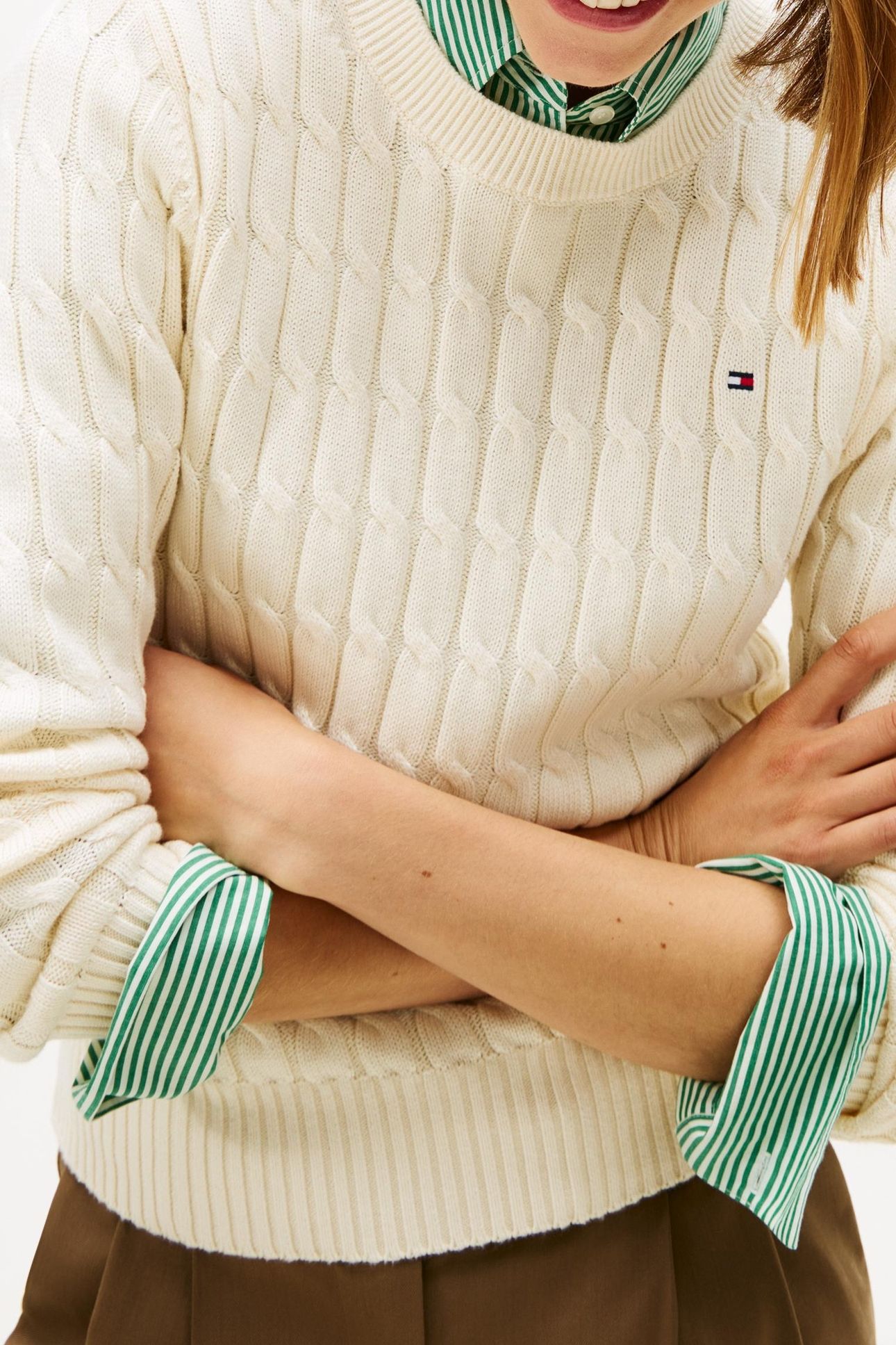 CABLE KNIT CREW NECK JUMPER CALICO 2