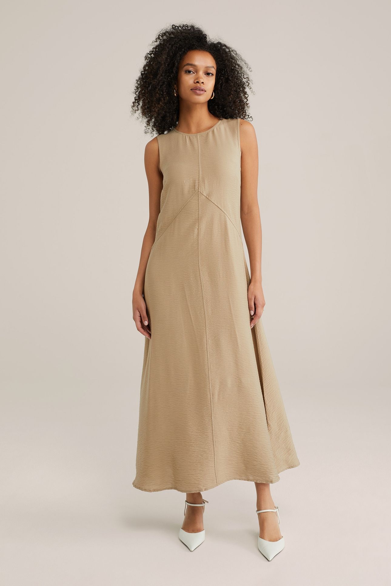 DRESS MID LENGTH BEIGE 1