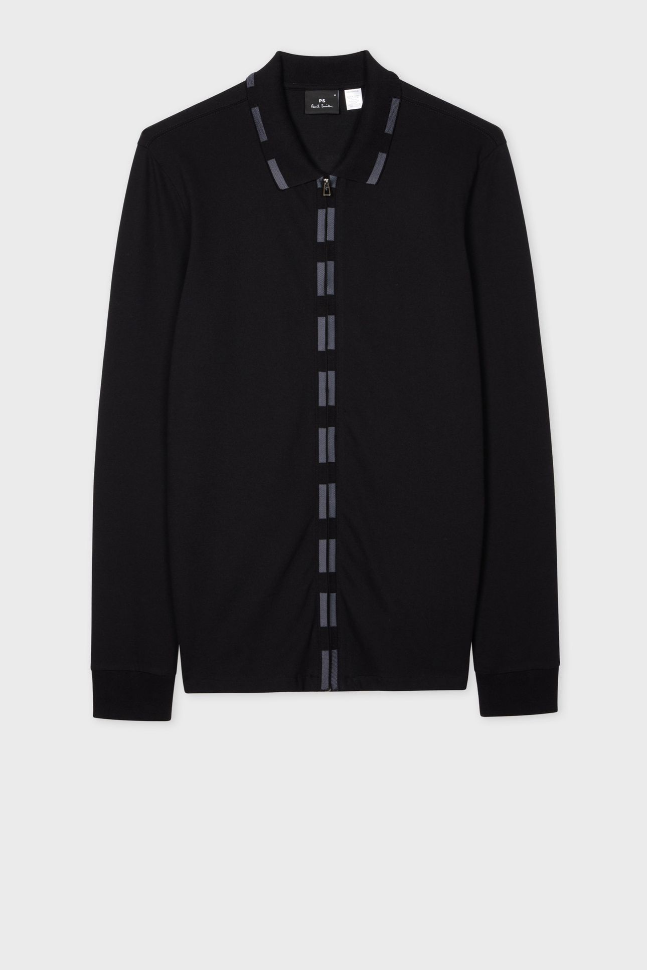 LS ZIP POLO REG FIT BLACK 1