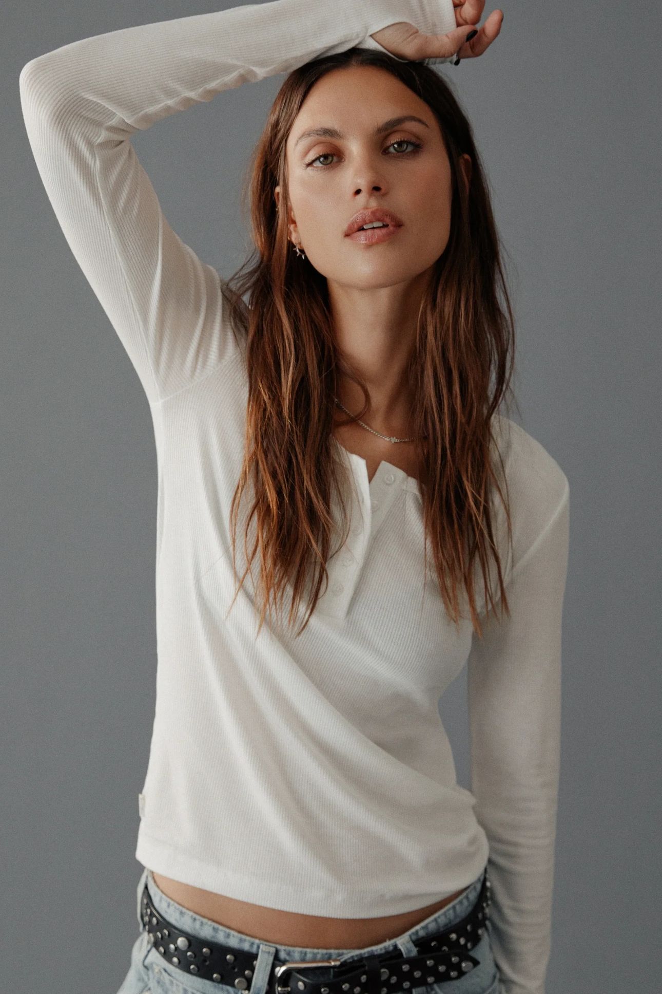 THE WHITE BUTTONED RIBBED LONGSLEEVE 1