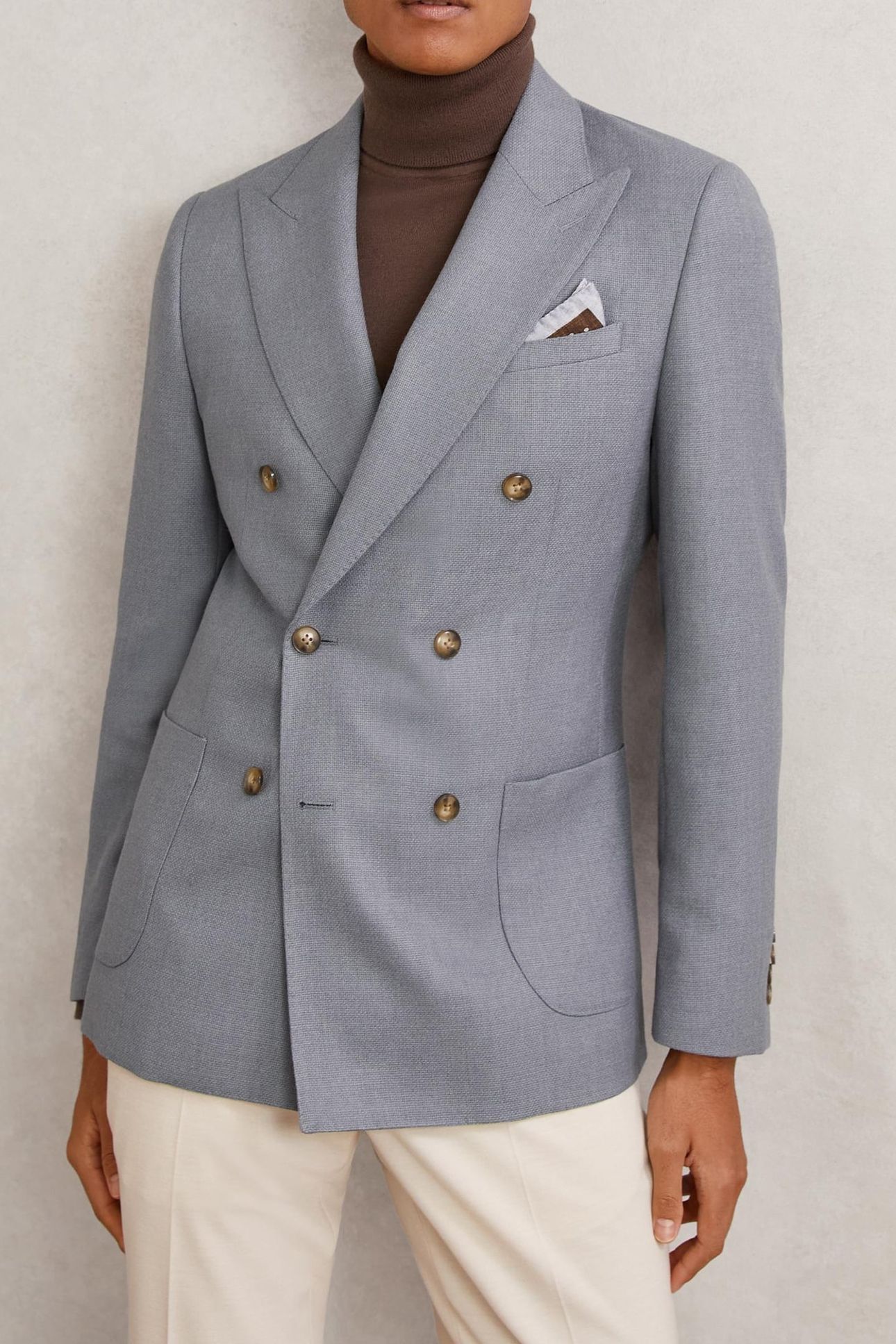 DB PEAK TEXTURED BLAZER AIRFORCE BLUE 1