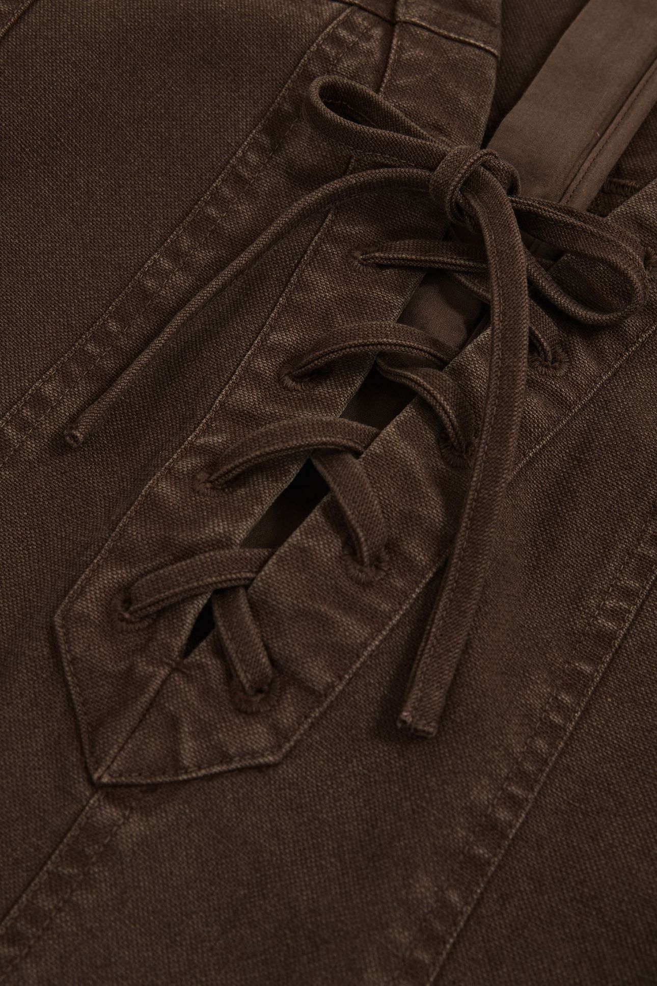 LACE UP SHIFT DRESS CHOCOLATE 5