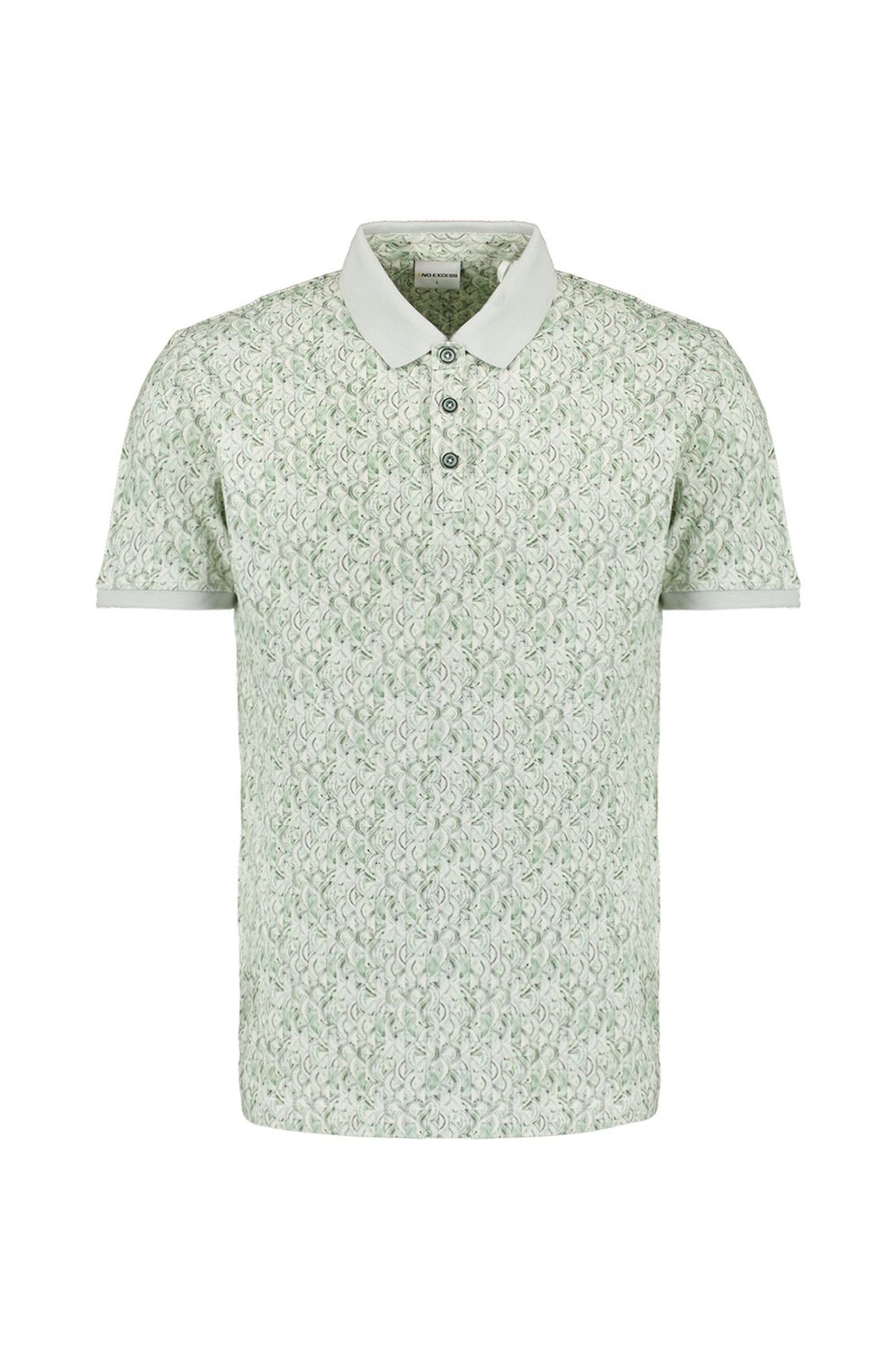 POLO PIQUE ALLOVER PRINTED GREEN 4