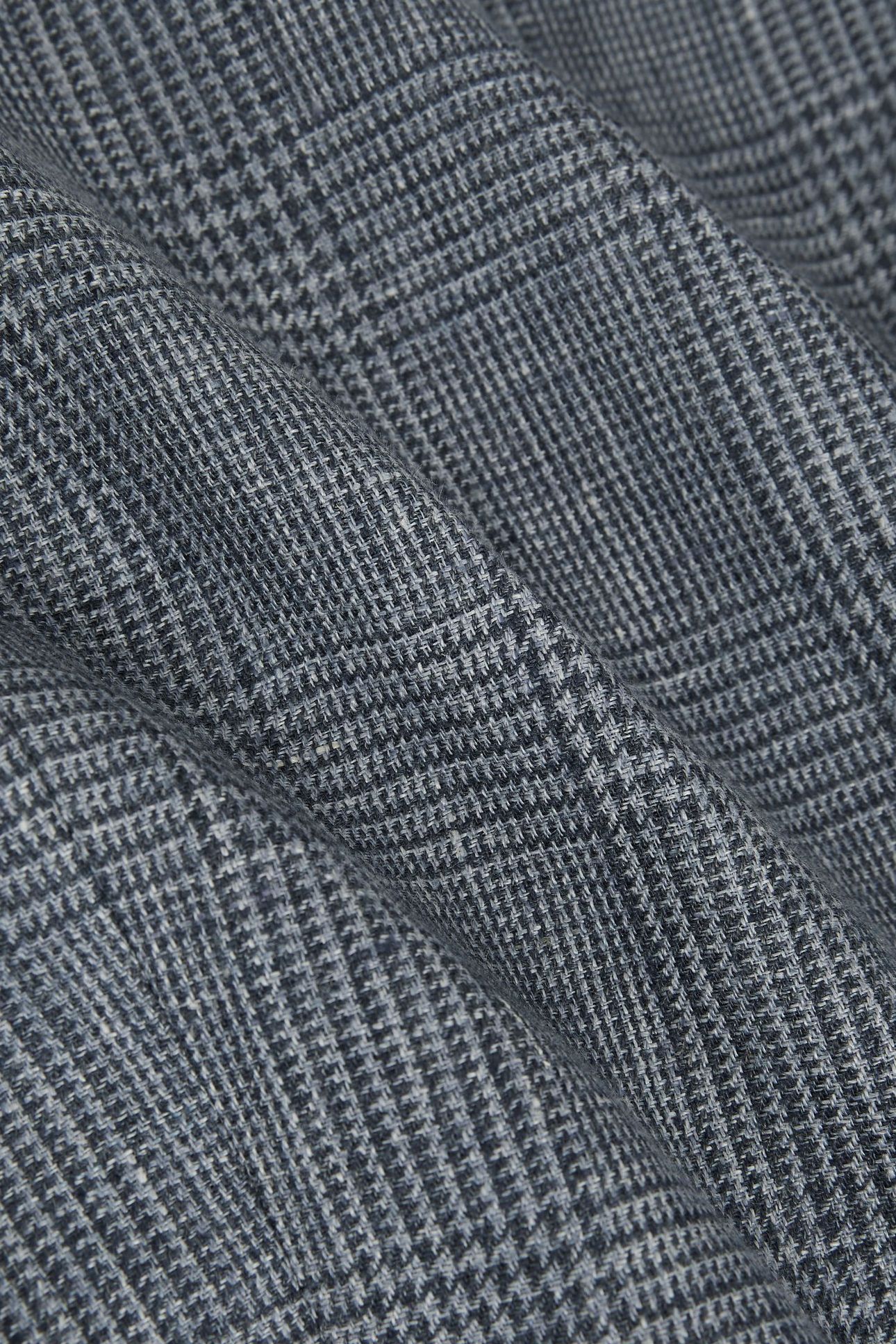 SB 2B NOTCH PRINCE OF WALES CHECK LINEN BLAZER SOFT BLUE 8