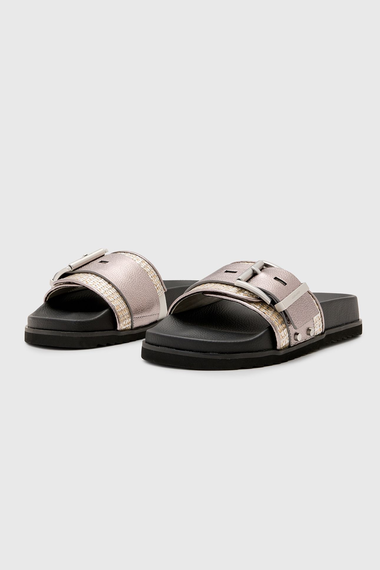 ELLIE RAFFIA SLIDER SILVER 1
