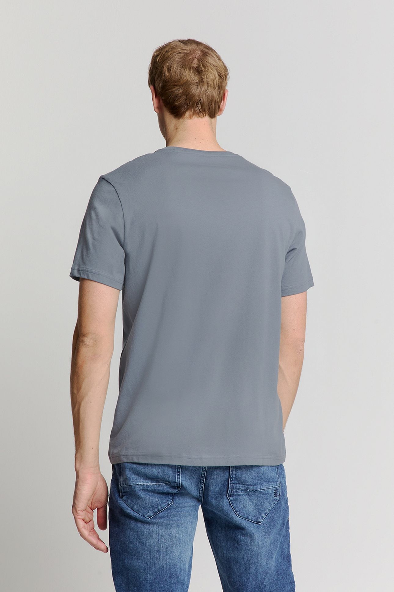 T-SHIRT CREWNECK SOLID BASIC WASHED BLUE 2