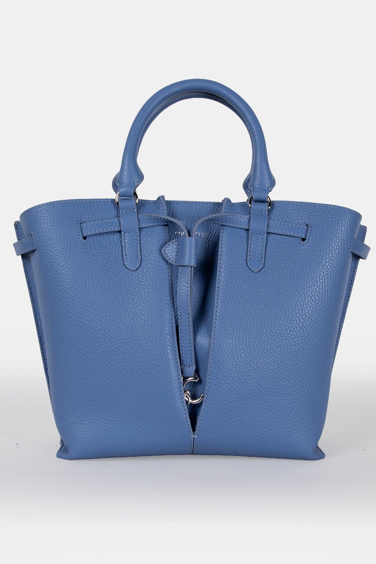 MEDIUM LEATHER TOTE BAG IN BLUE 2