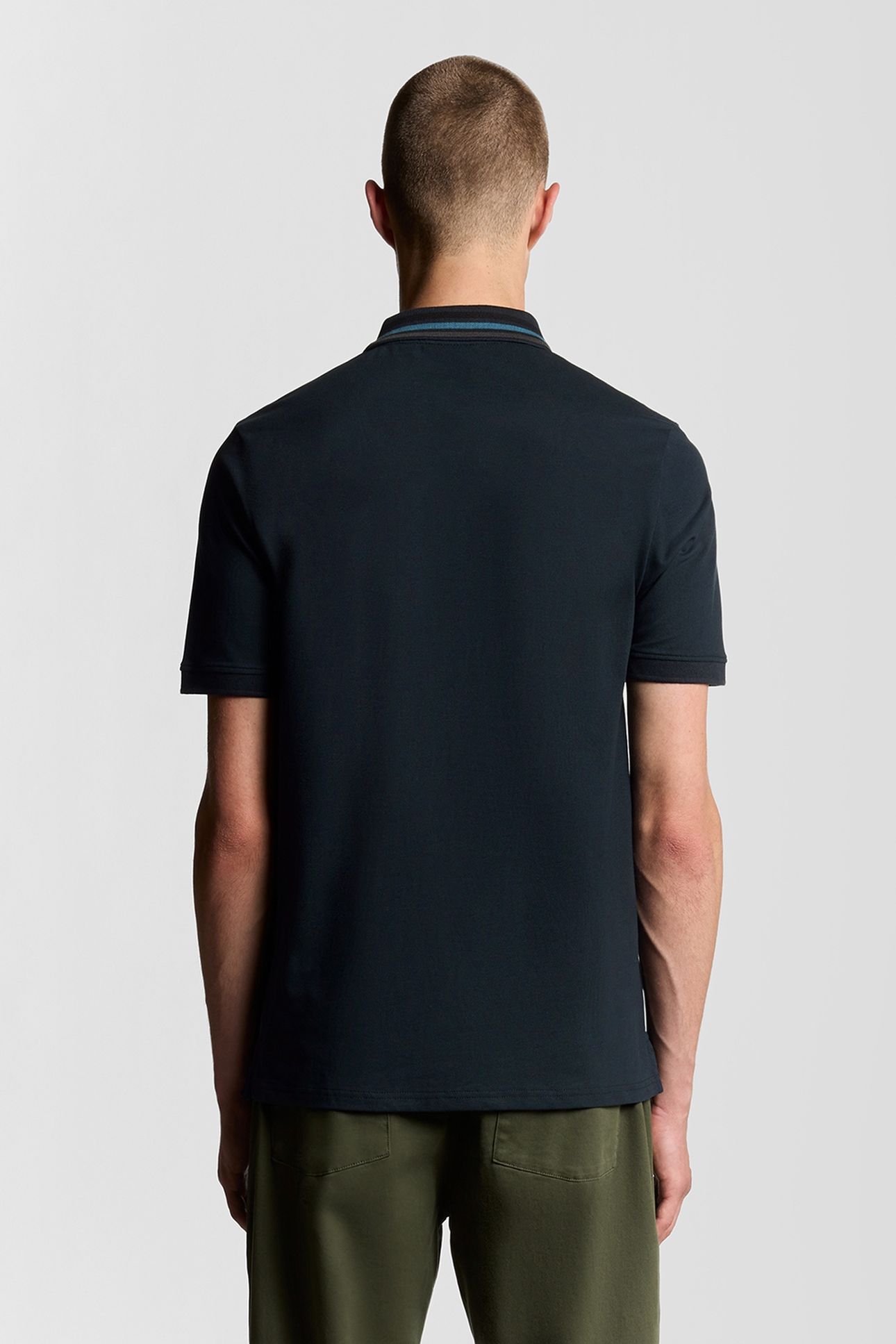 STRIPED TIPPED POLO SHIRT DARK NAVY/FOAM 3