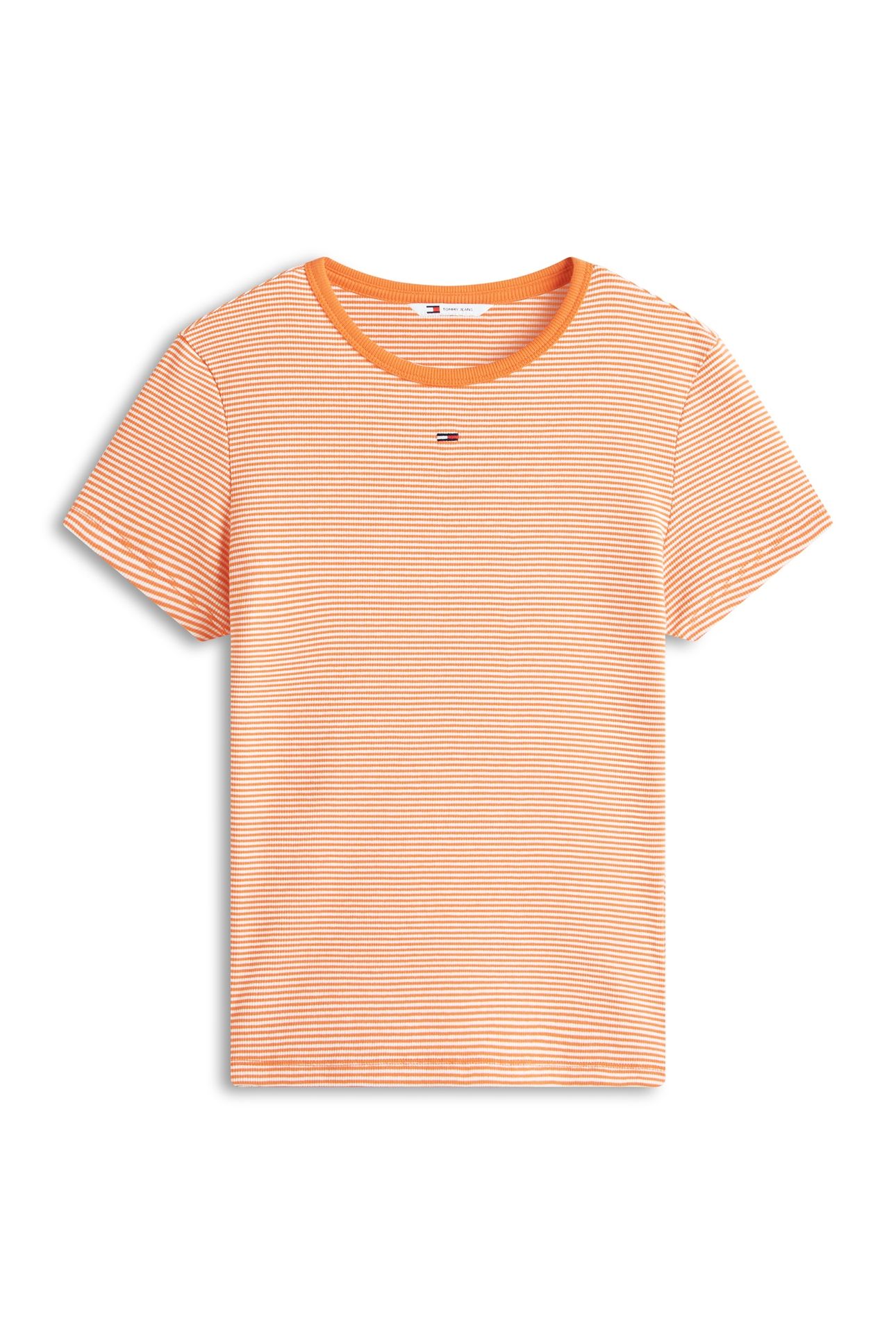 SLIM ESSENTIAL T-SHIRT ORANGE/ECRU STRIPE 3