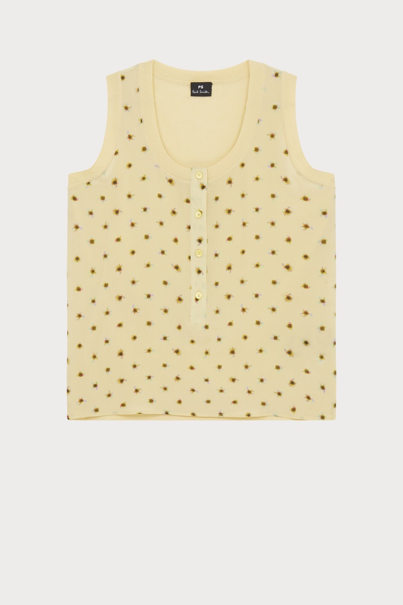 KNITTED VEST WOVEN FRONT YELLOW 2
