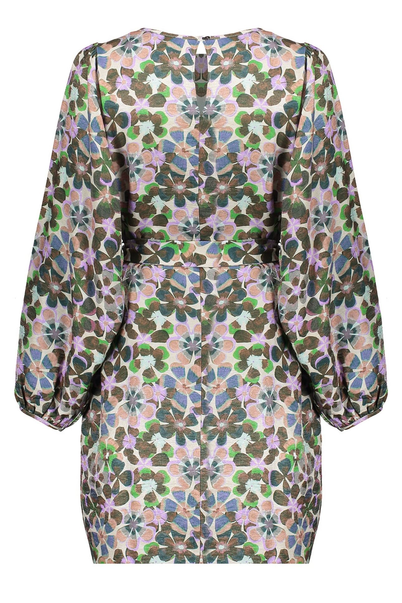 DRESS FLOWERS GREEN/LILA 2