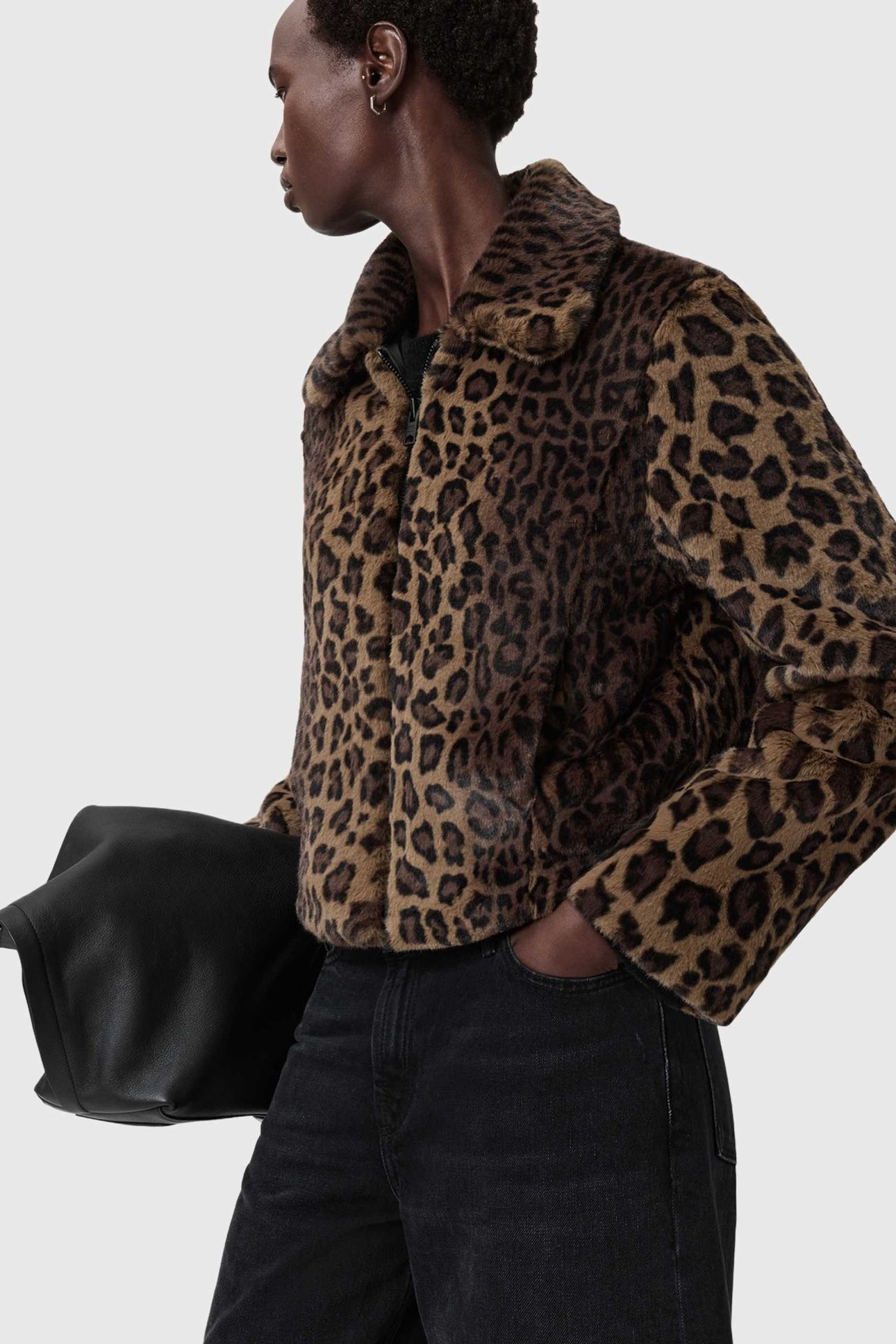 SAYE FAUX FUR JACKET LEOPARD BROWN 3