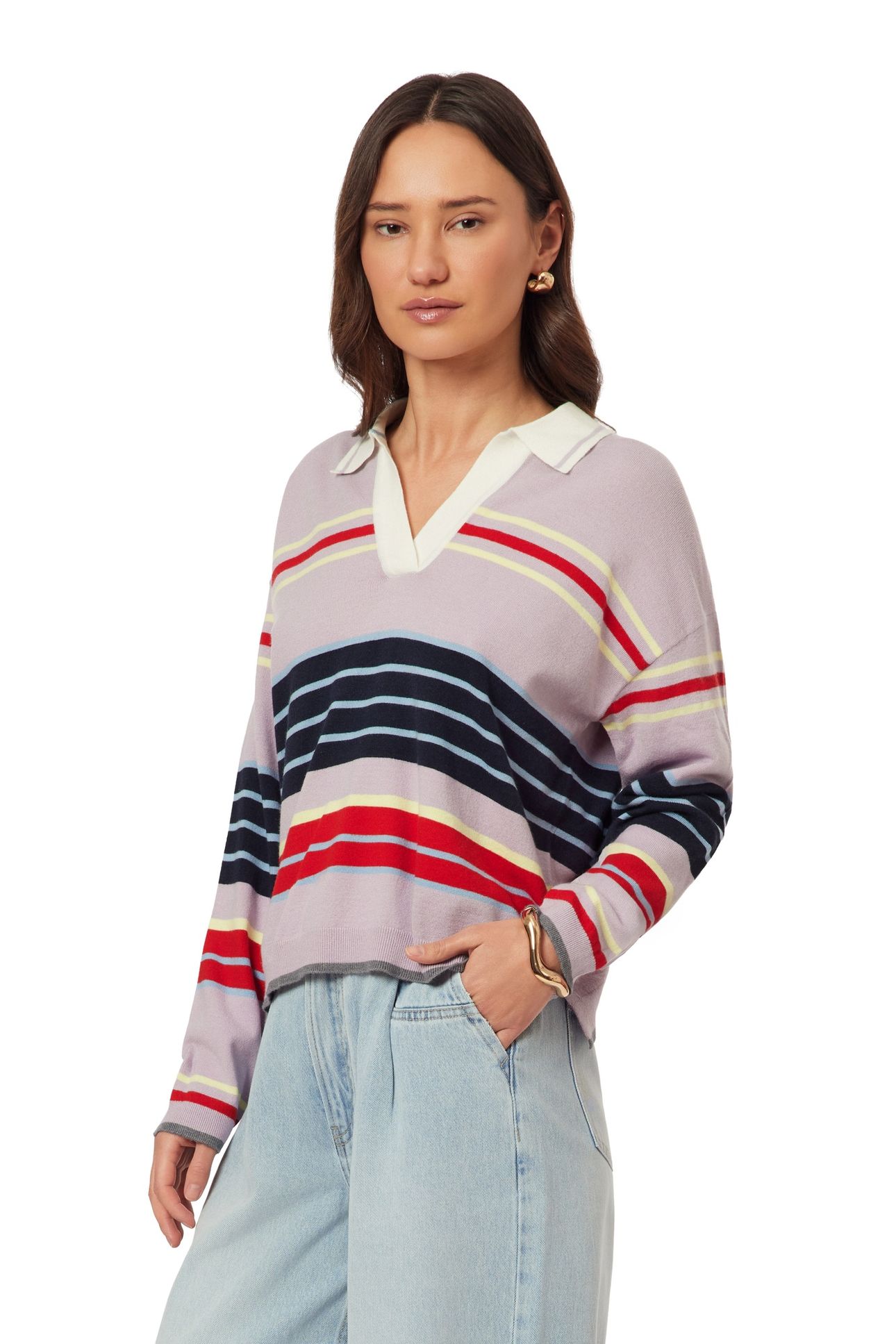 RUGBY PULLOVER IRIS ENGINEERED STRIPE 2