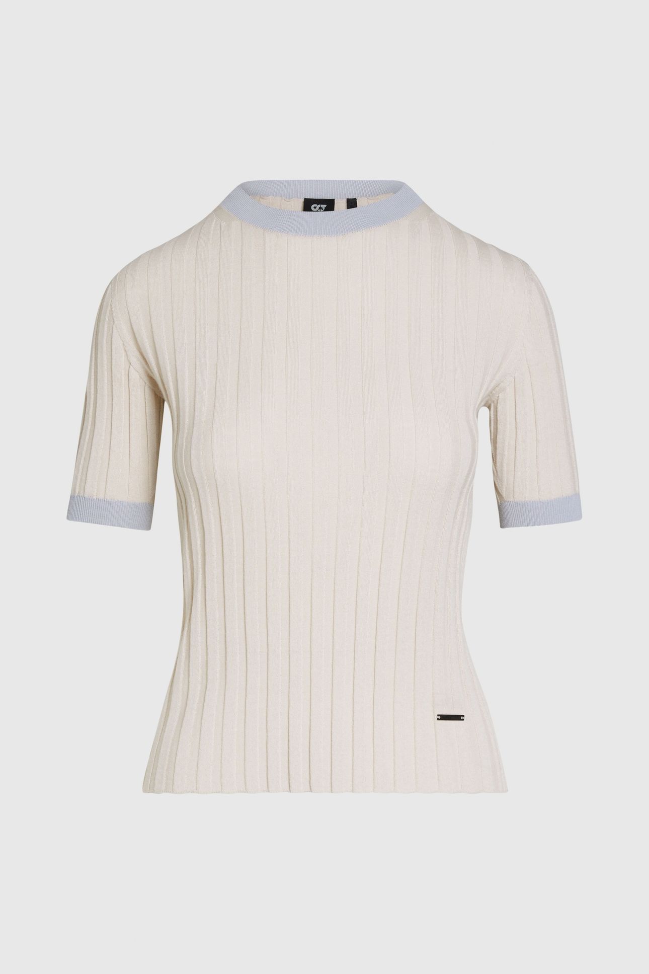 FONELE V1.Y9.01 FLAT-KNIT-SHIRT STONE/CLOUD GREY 3