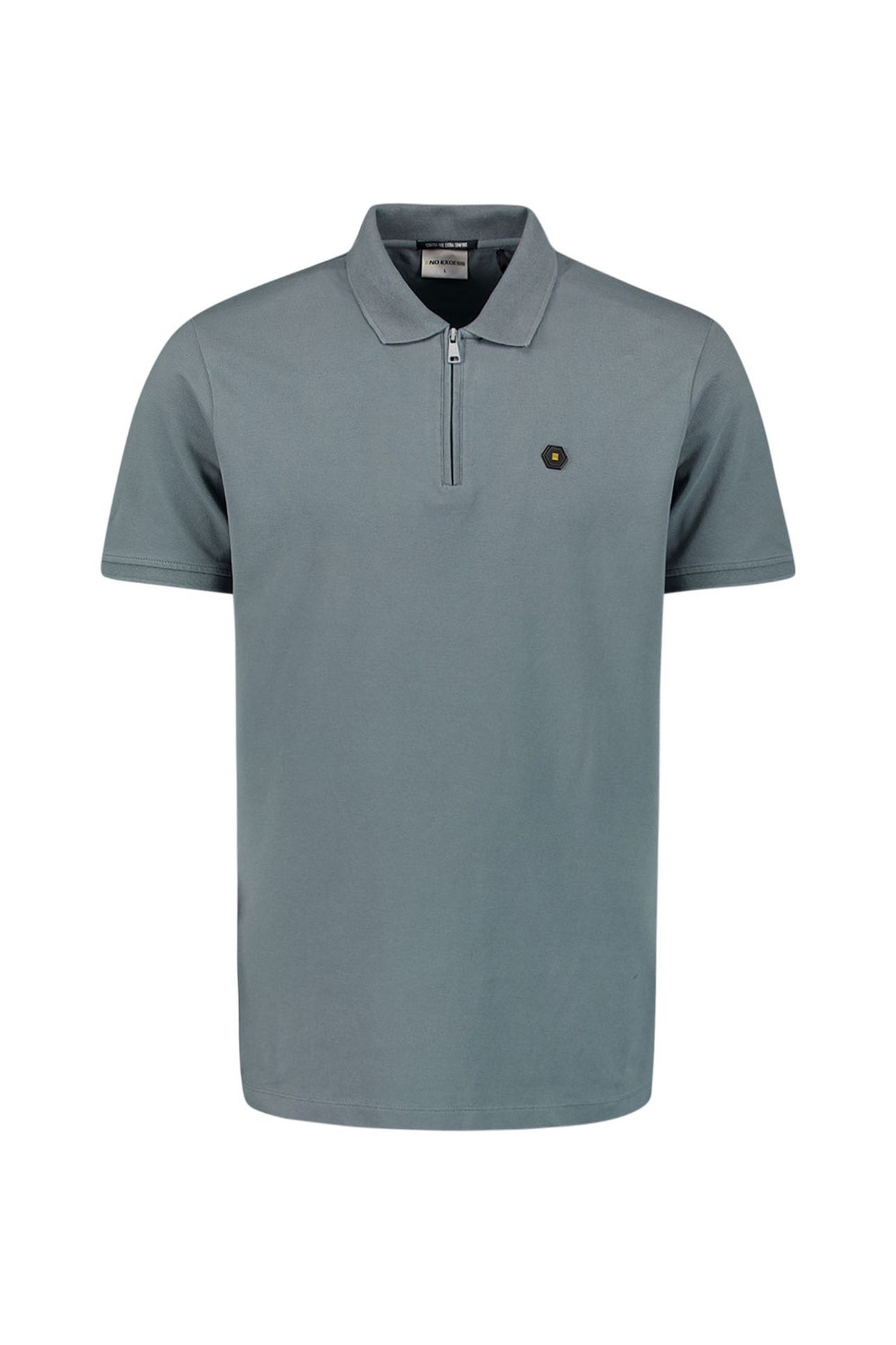 POLO ZIP PIQUE GARMENT DYED WASHED BLUE 5