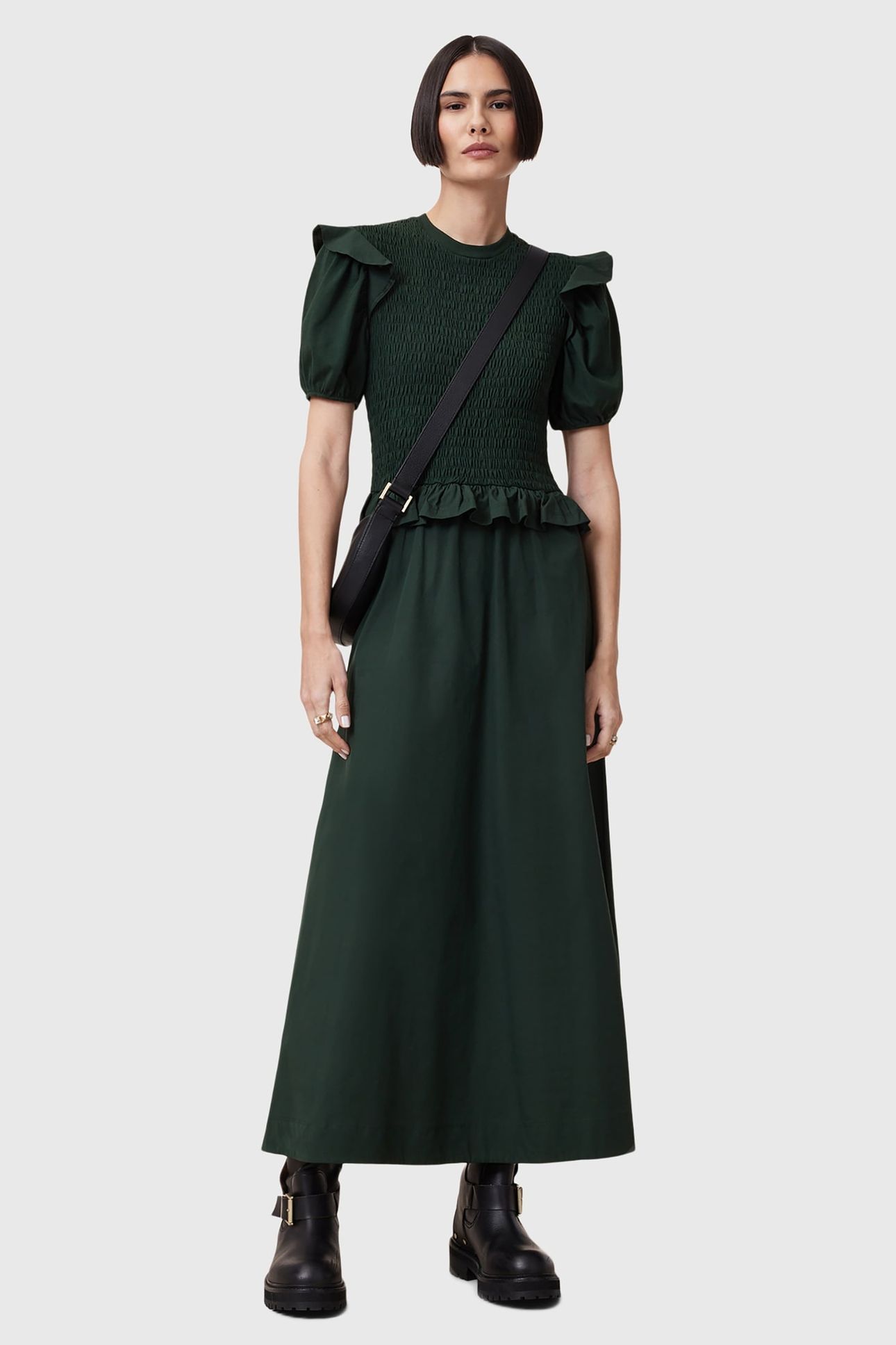 ODE DRESS DARK FOREST GREEN 1