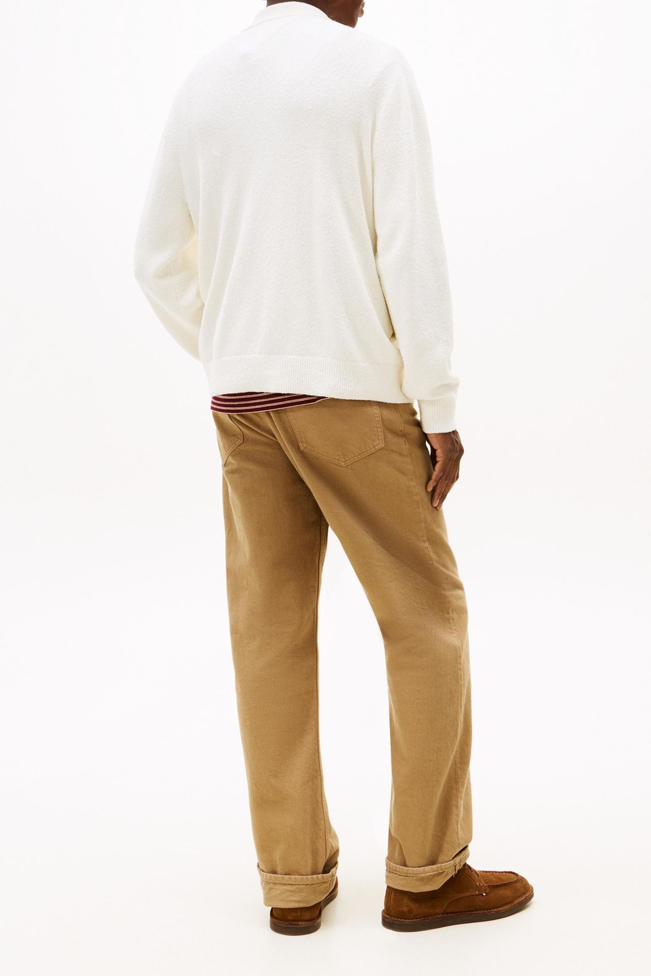 TEXTURED POLO CARDIGAN IVORY PETAL 2