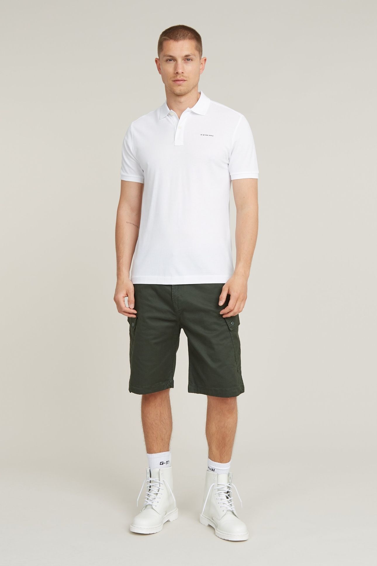 OLUV SLIM POLO S/S WHITE 1