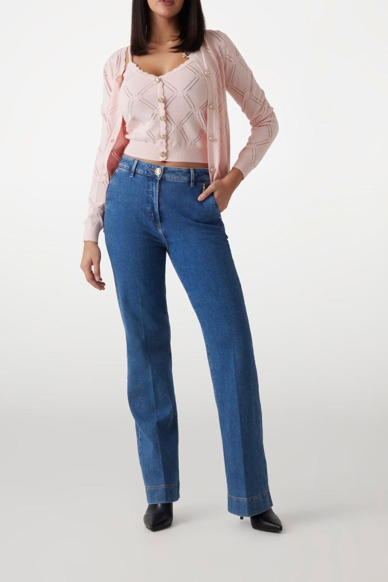 MARCIANO BY GUESS ANNA CARDI ALLOVER SWEATER BLUSH BREEZE 2