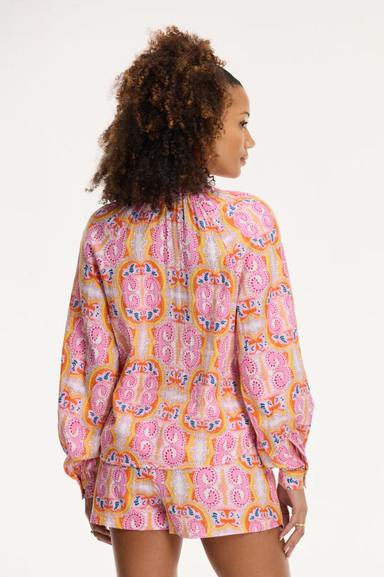EZRA BLOUSE MYKONOS PAISLEY ORANGE MYKONOS PAISLEY 2
