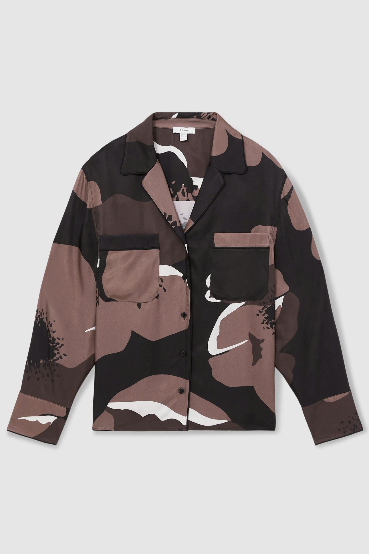 FLORAL PRINT TOP BLACK/BROWN 4