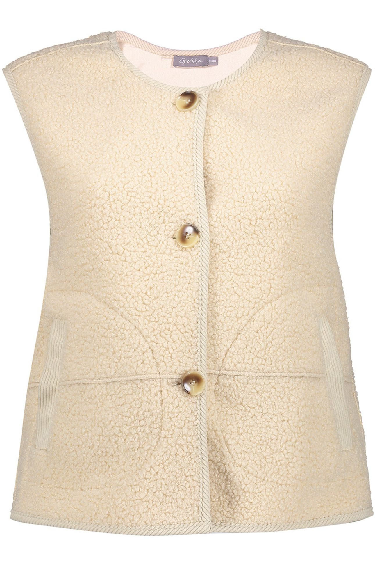 GILET TEDDY + ZIPPER CREAM 1