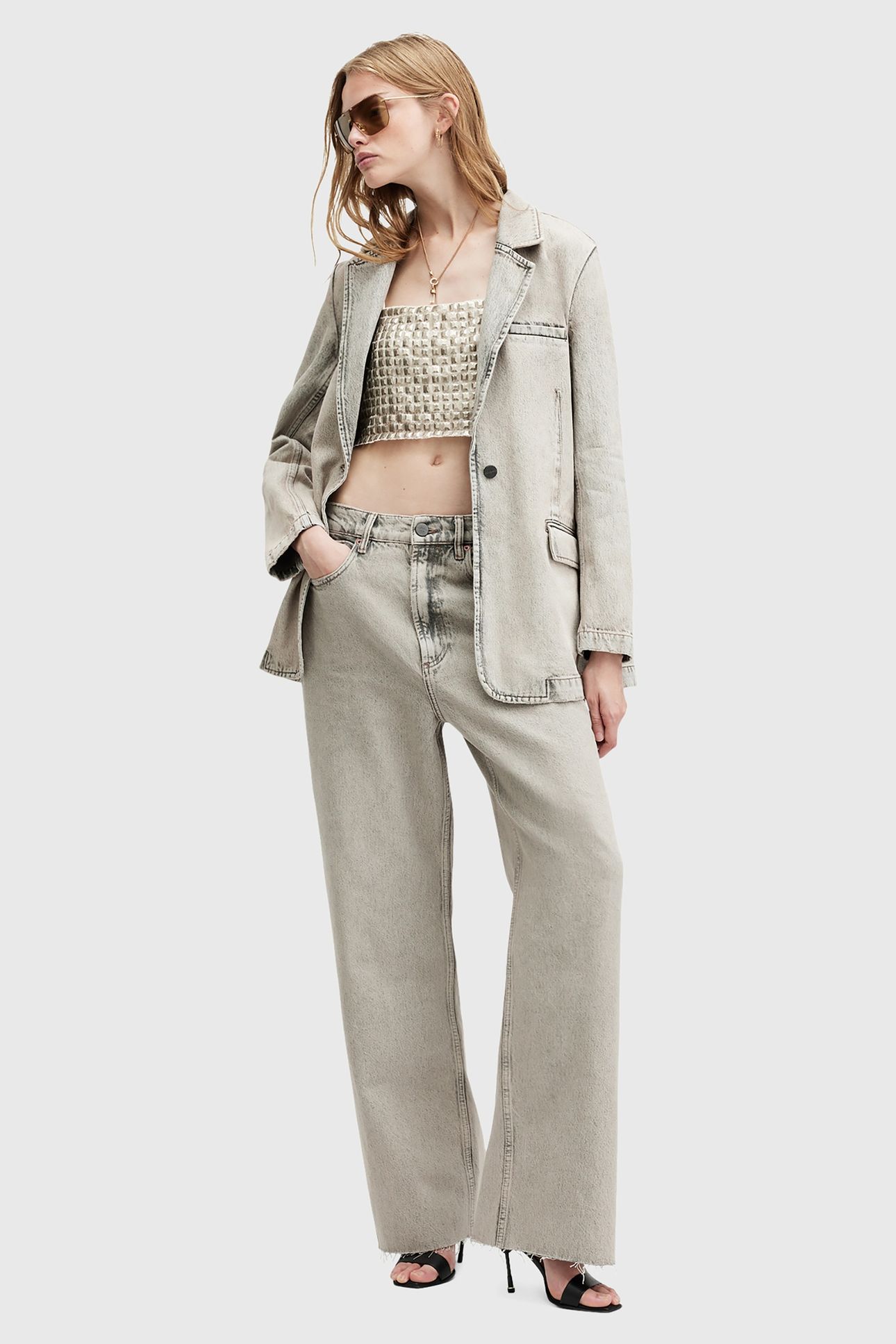 EVER DENIM BLAZER SAND GREY 5