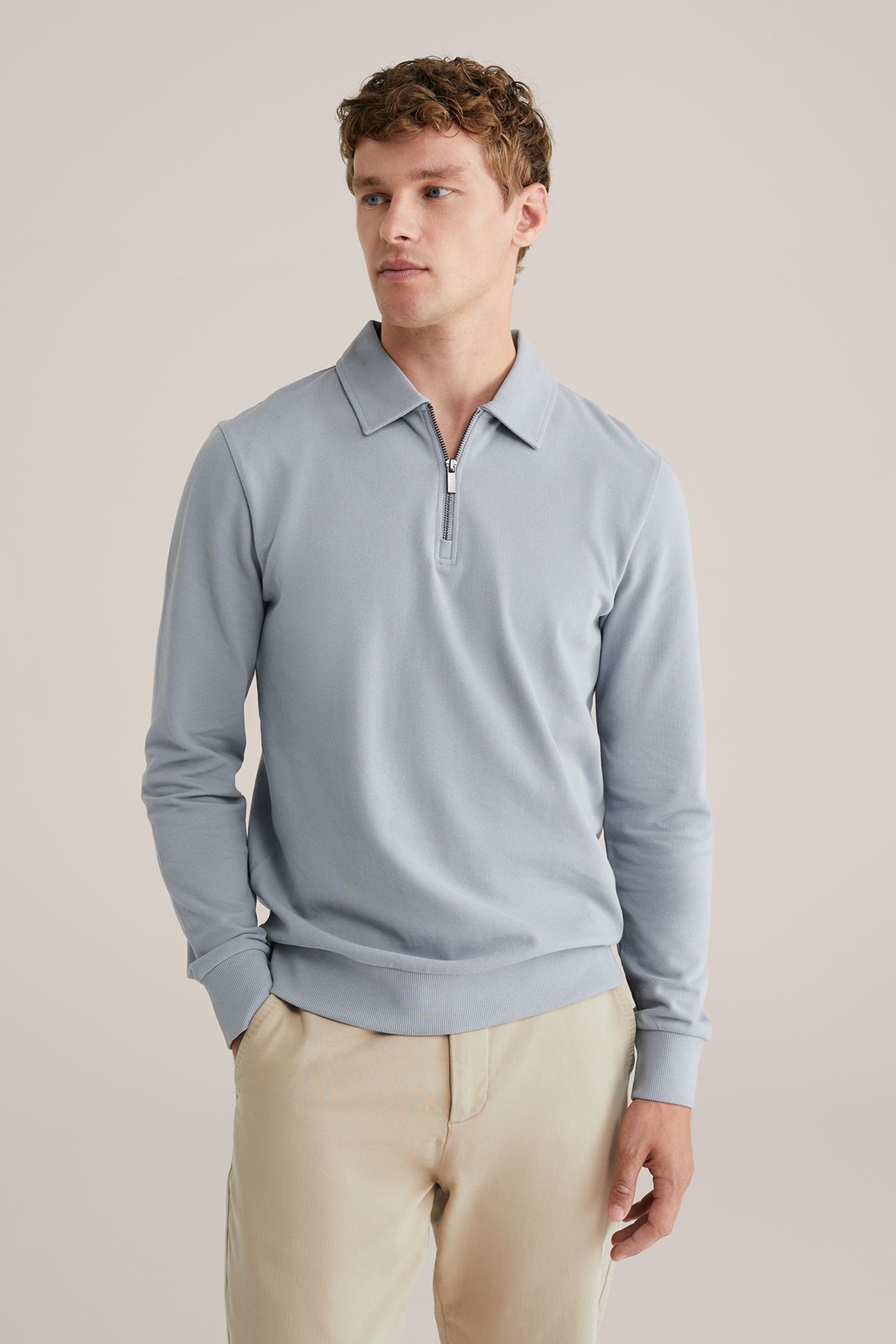 HALFWAY ZIPPER LIGHT GREY 1