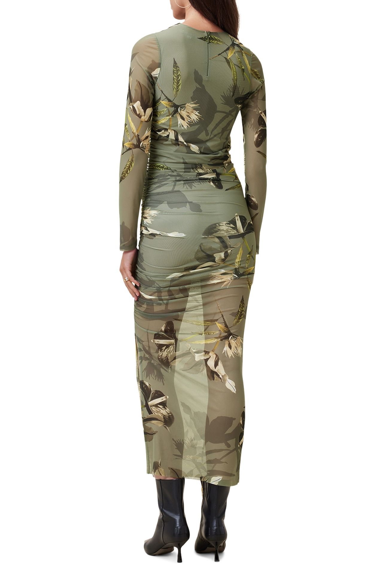HANAKO MESH DRESS EMERGE OLIVE GREEN 5
