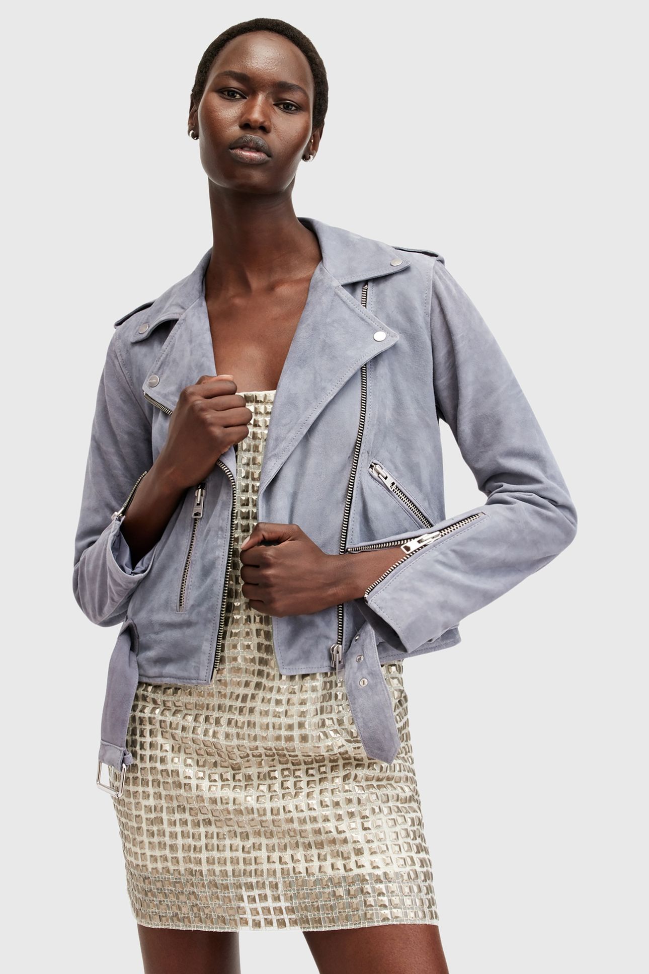 SUEDE BALFERN BIKER DENIM BLUE 1